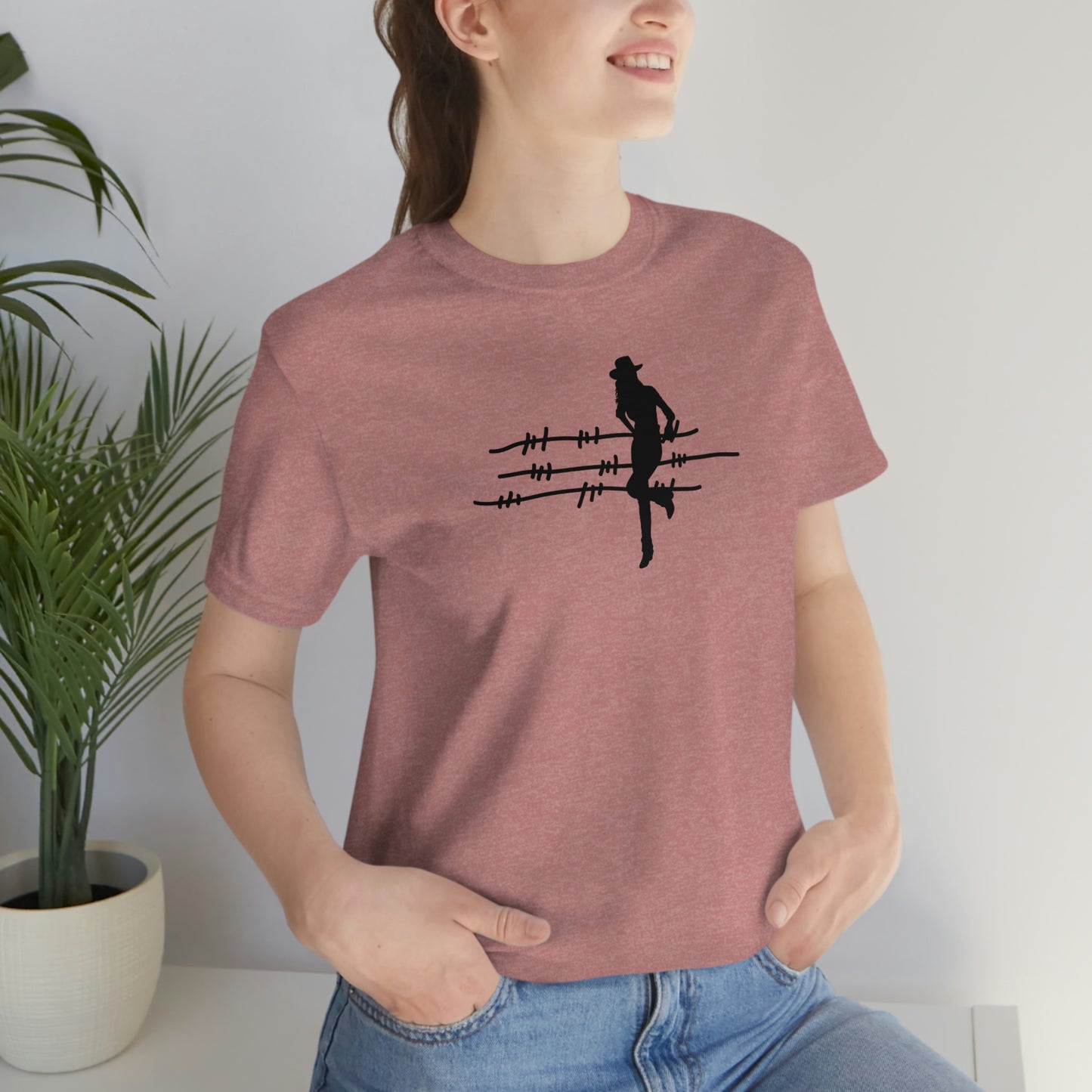 "On The Fence (black image) Unisex Jersey Short Sleeve Tee