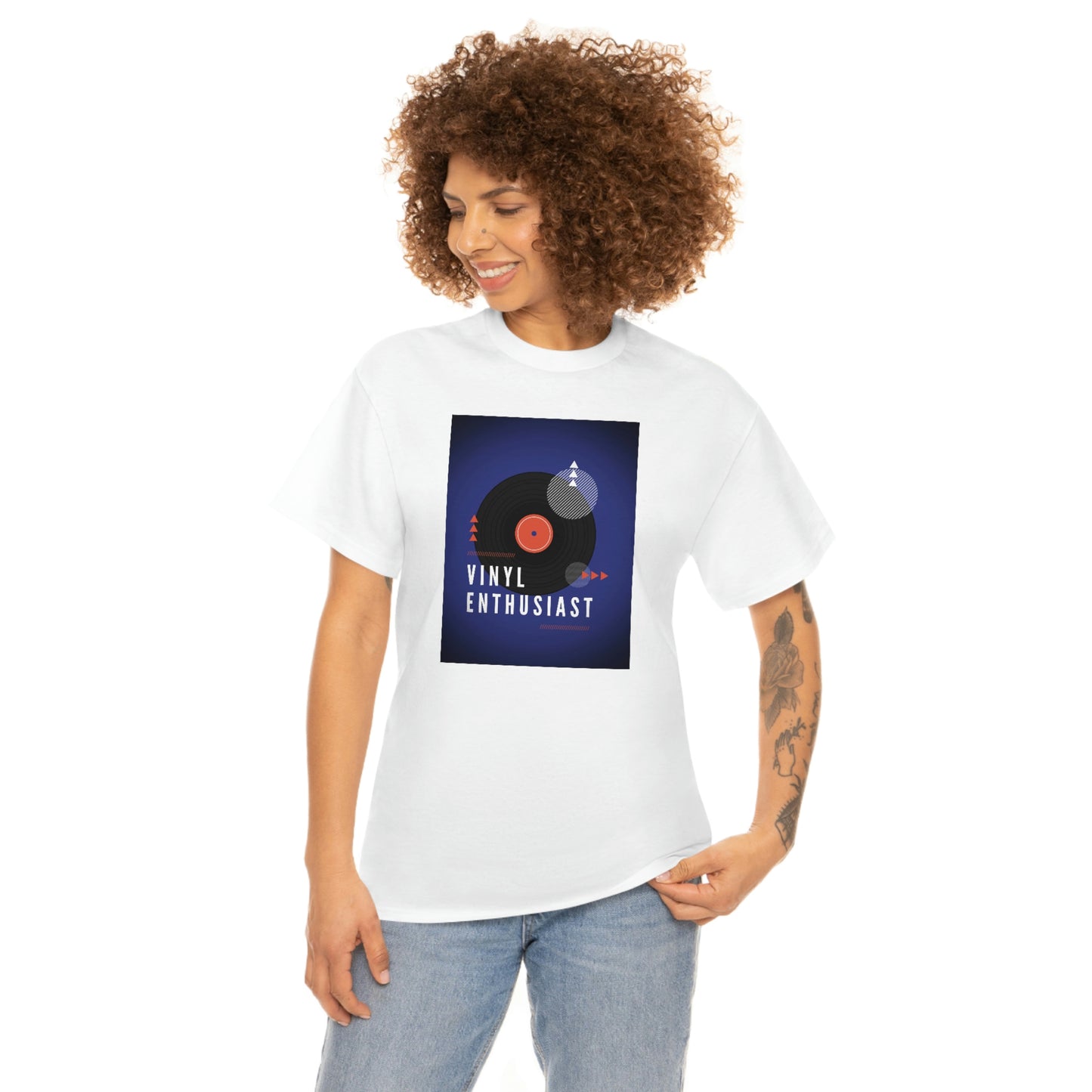"Vinyl Enthusiast" Unisex Heavy Cotton Tee