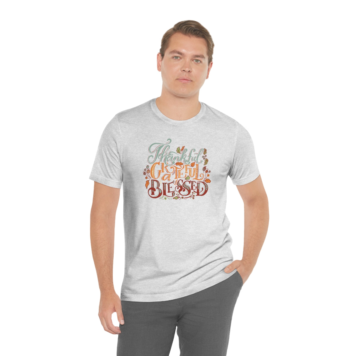 Thankful Grateful Blessed Unisex Jersey Short Sleeve Tee