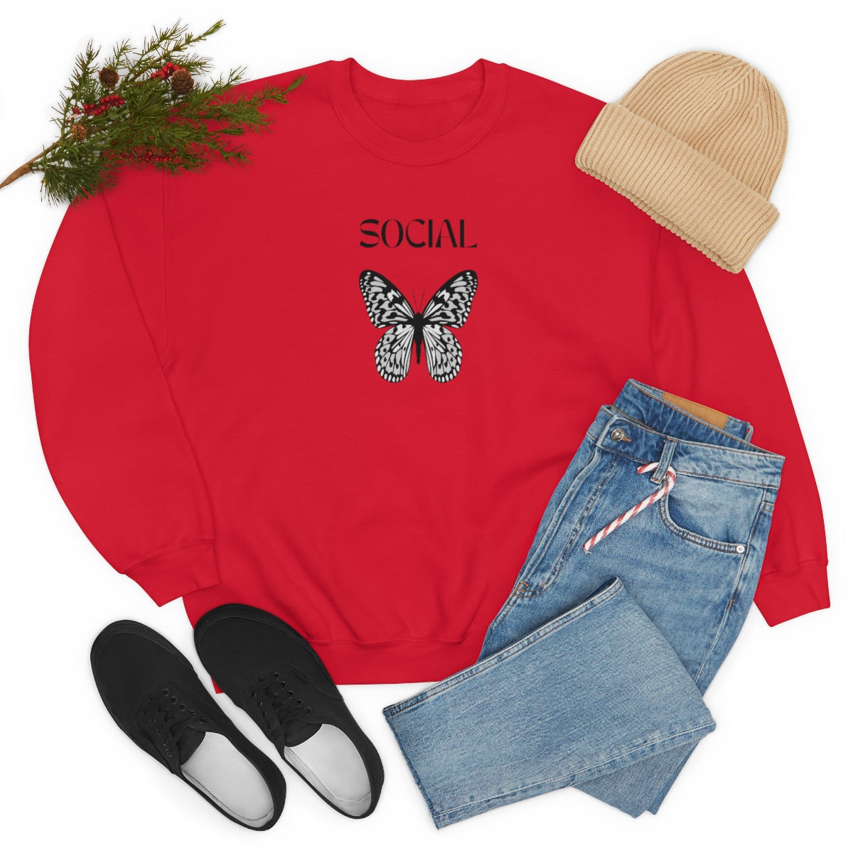 "Social Butterfly" Unisex Heavy Blend™ Crewneck Sweatshirt