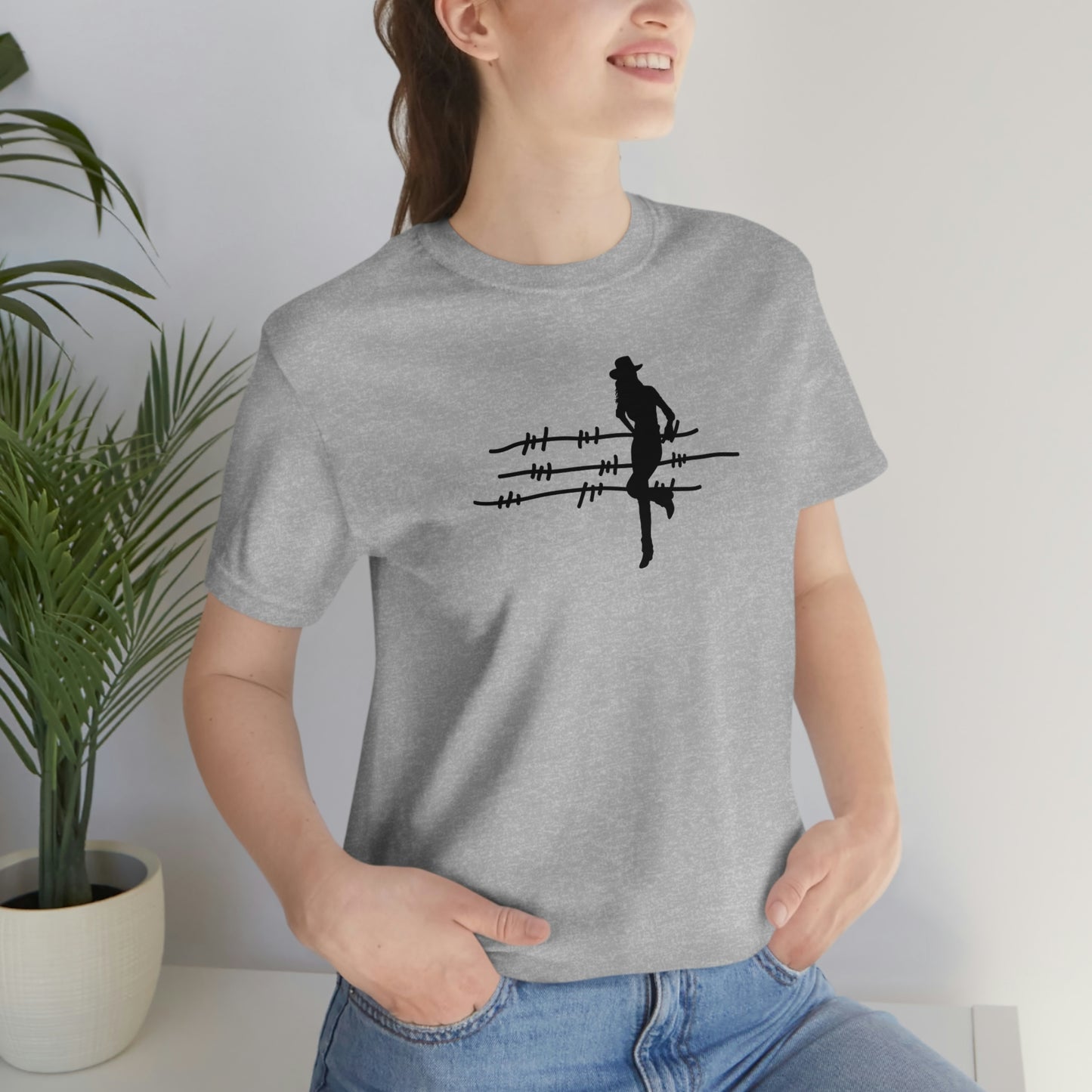 "On The Fence (black image) Unisex Jersey Short Sleeve Tee