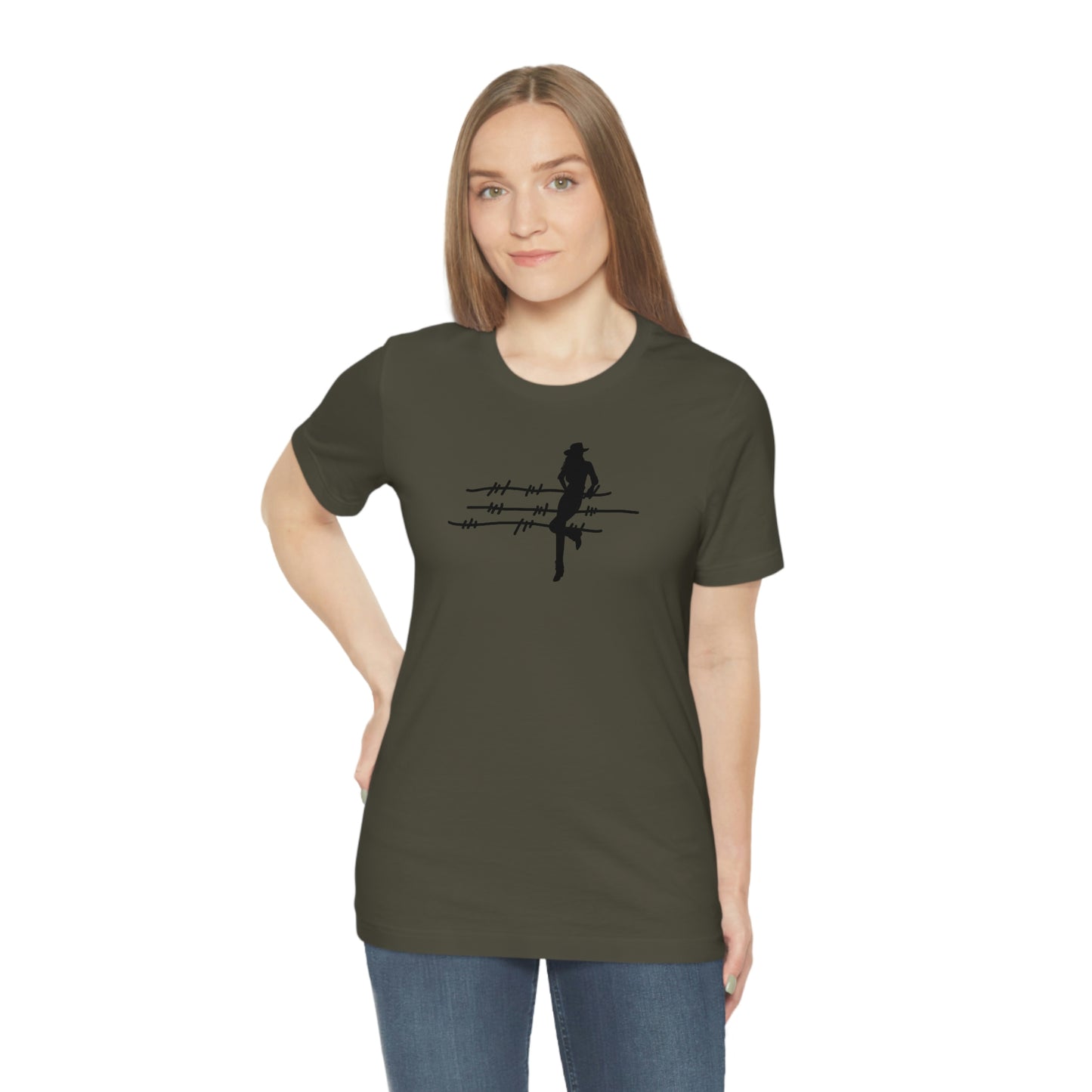 "On The Fence (black image) Unisex Jersey Short Sleeve Tee