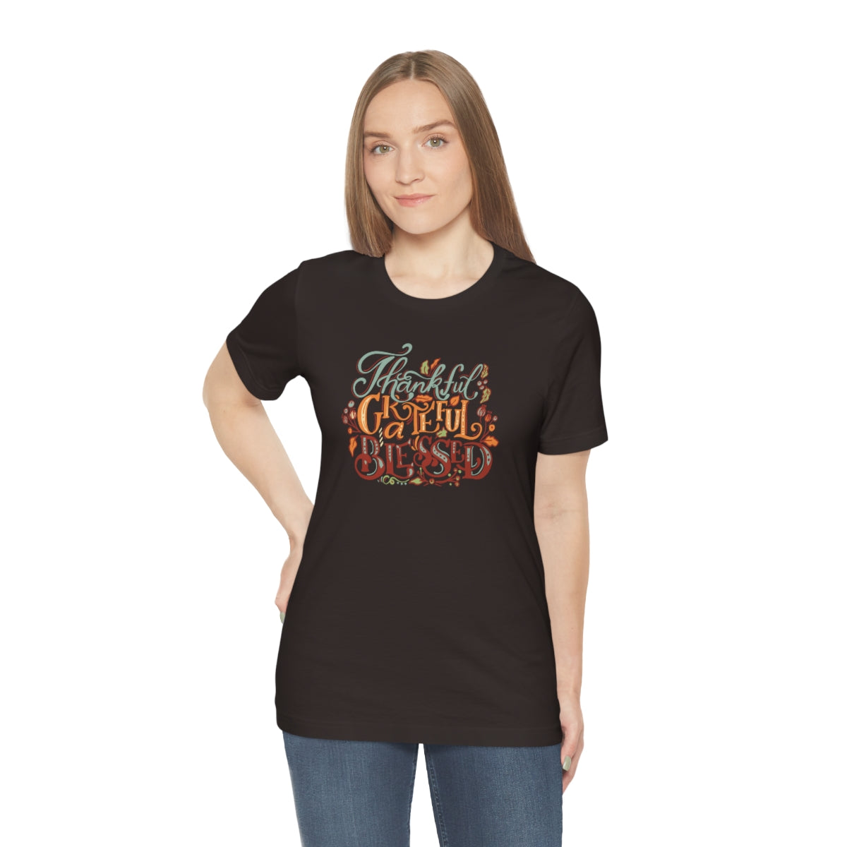 Thankful Grateful Blessed Unisex Jersey Short Sleeve Tee