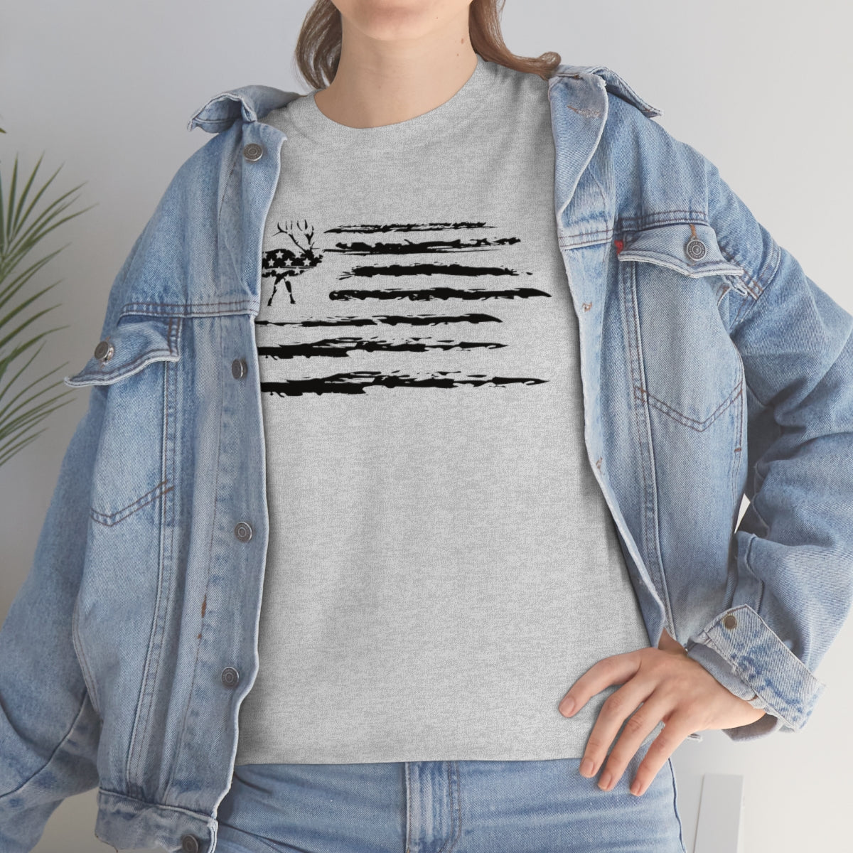 "Black Deer Flag" Unisex Heavy Cotton Tee