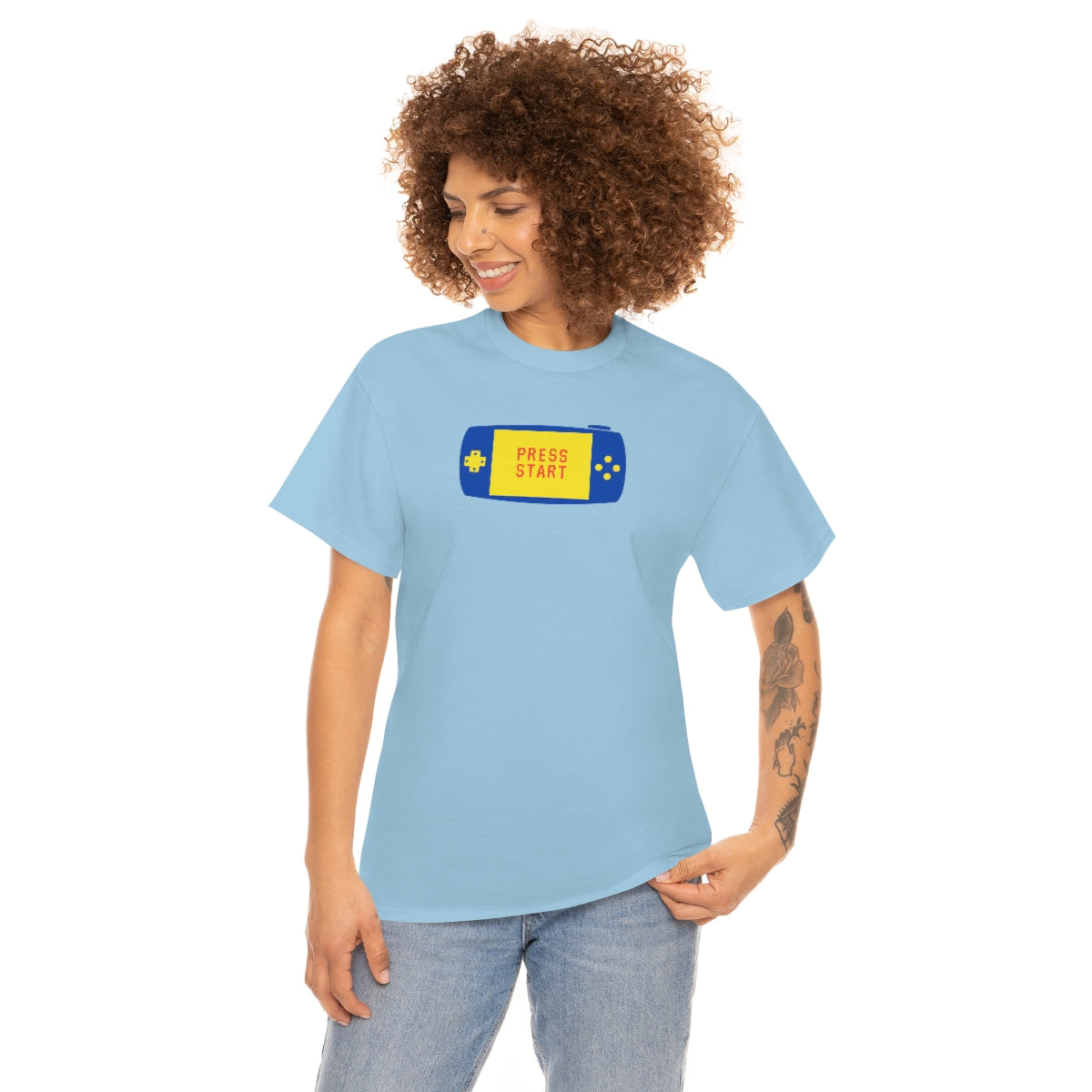 "Press Start" Unisex Heavy Cotton Tee
