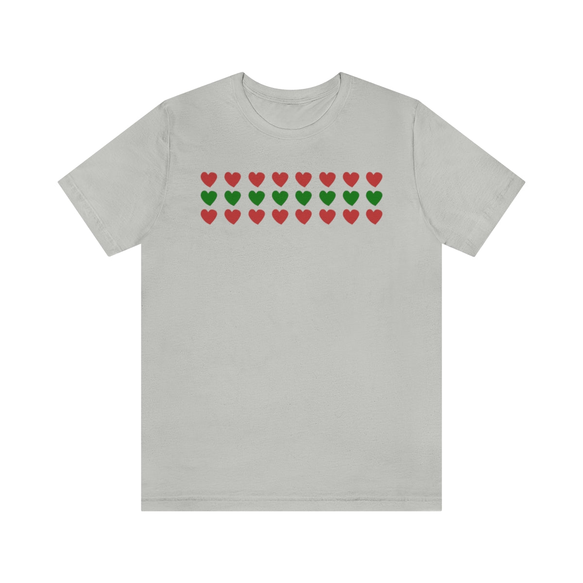 "Christmas Hearts" Unisex Jersey Short Sleeve Tee