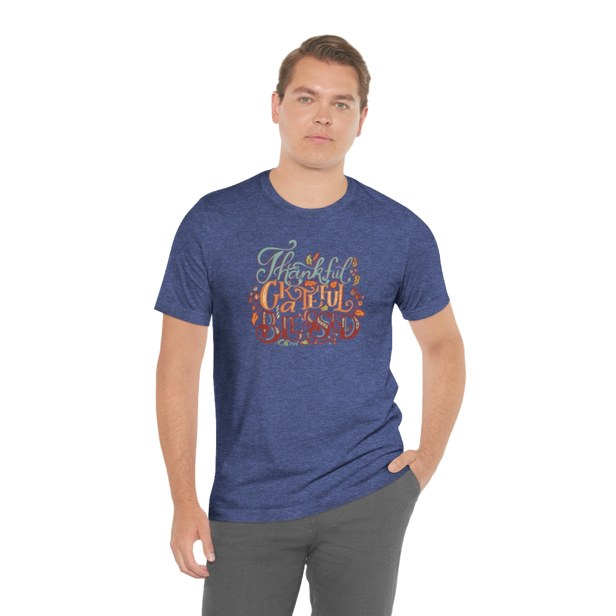 Thankful Grateful Blessed Unisex Jersey Short Sleeve Tee