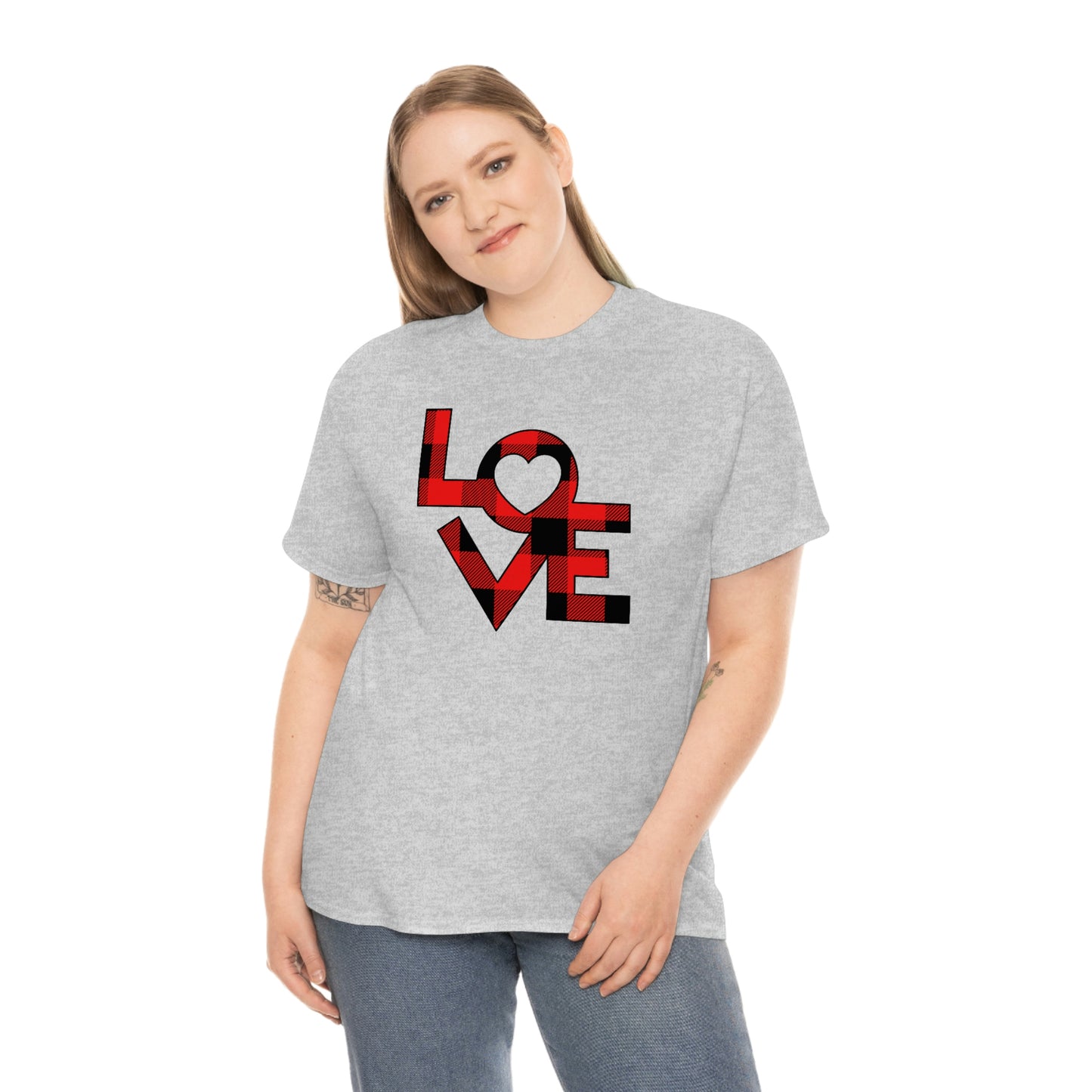 "Plaid LOVE" Unisex Heavy Cotton Tee