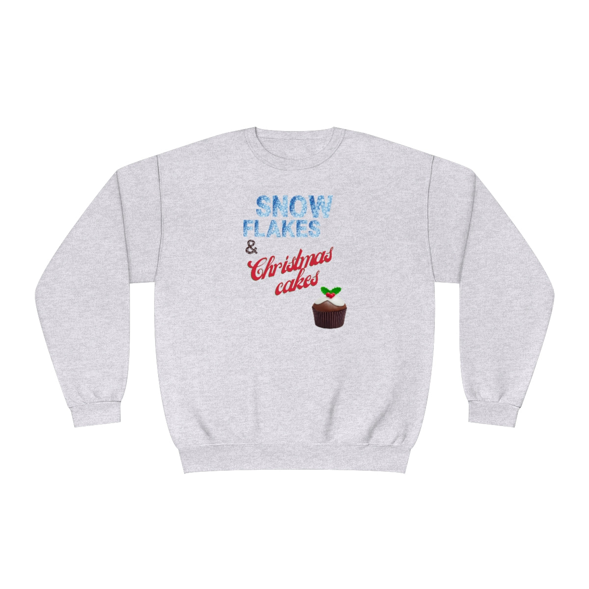 "Snow Flakes & Christmas Cakes" Unisex NuBlend® Crewneck Sweatshirt