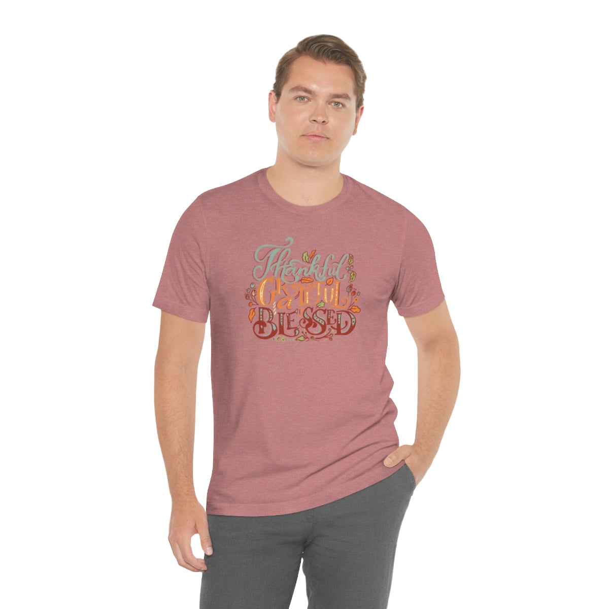 Thankful Grateful Blessed Unisex Jersey Short Sleeve Tee