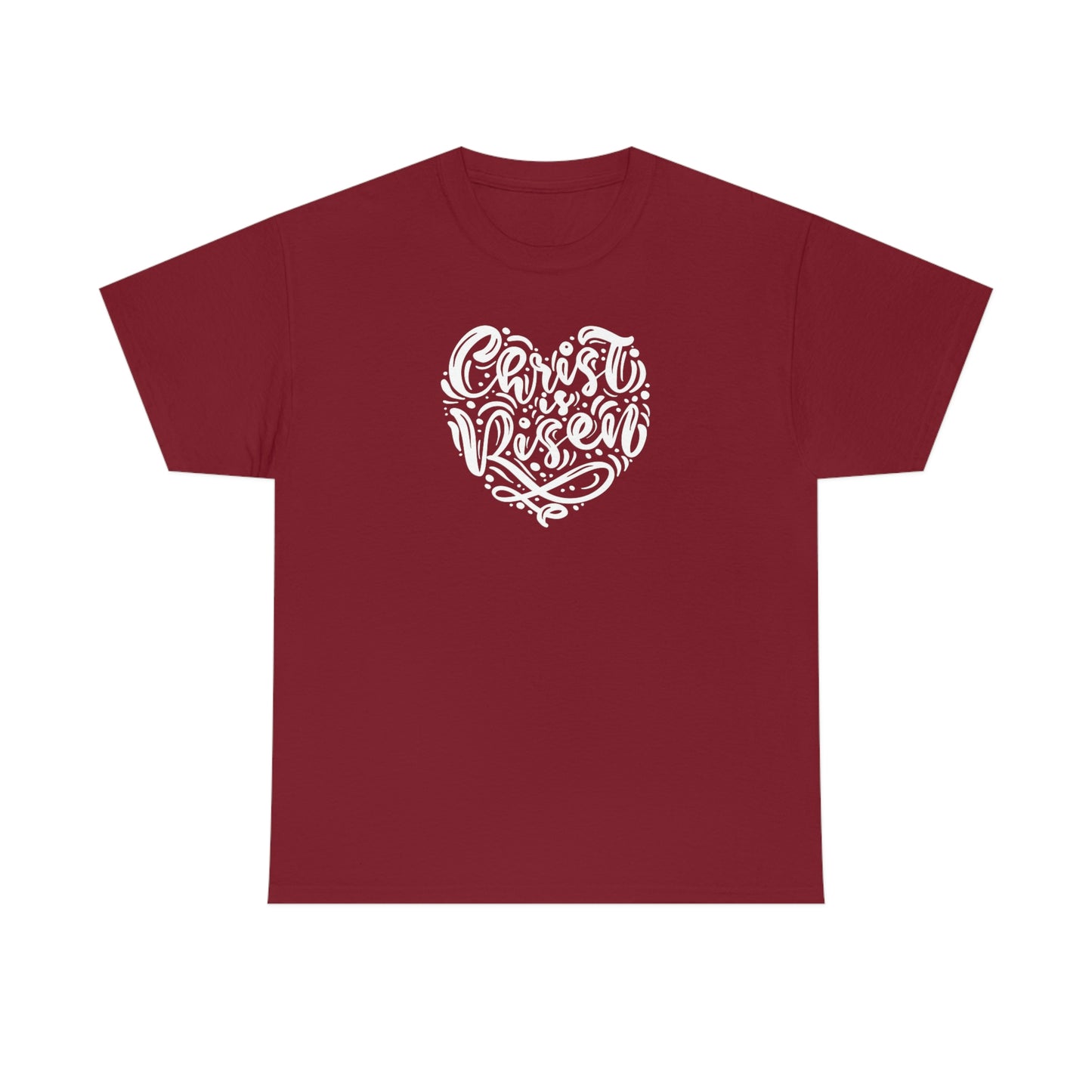 "Christ is Risen Heart" Unisex Heavy Cotton Tee