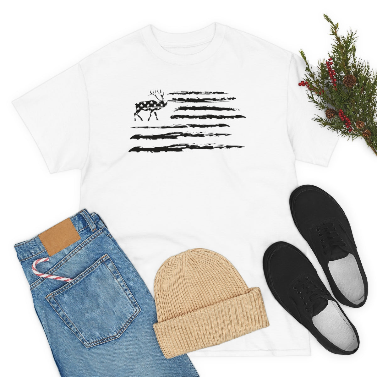 "Black Deer Flag" Unisex Heavy Cotton Tee