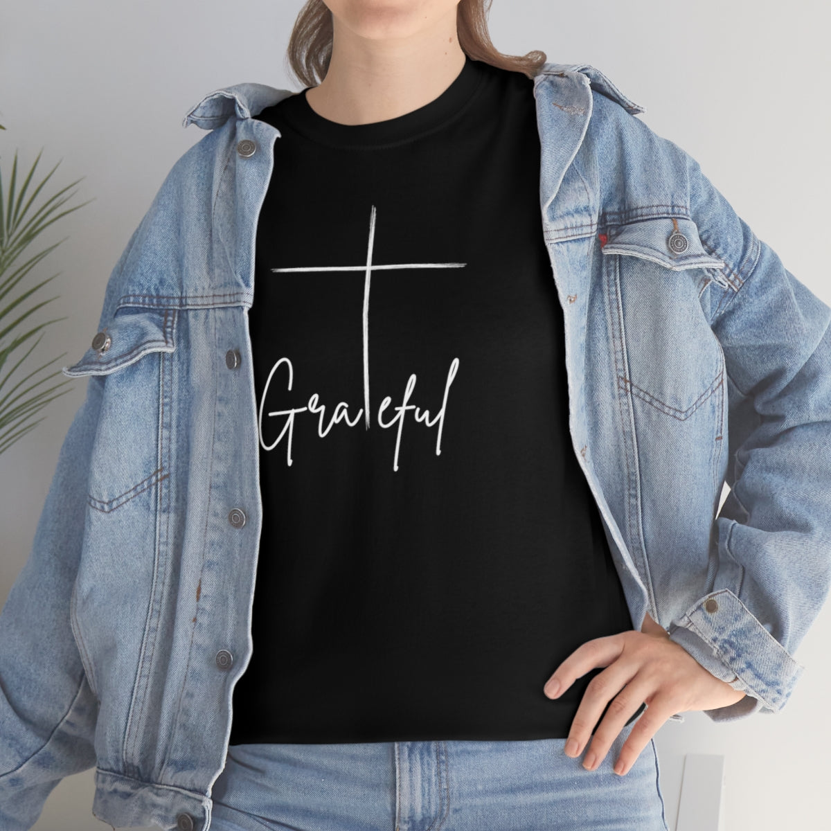 "Grateful Cross" Unisex Heavy Cotton Tee