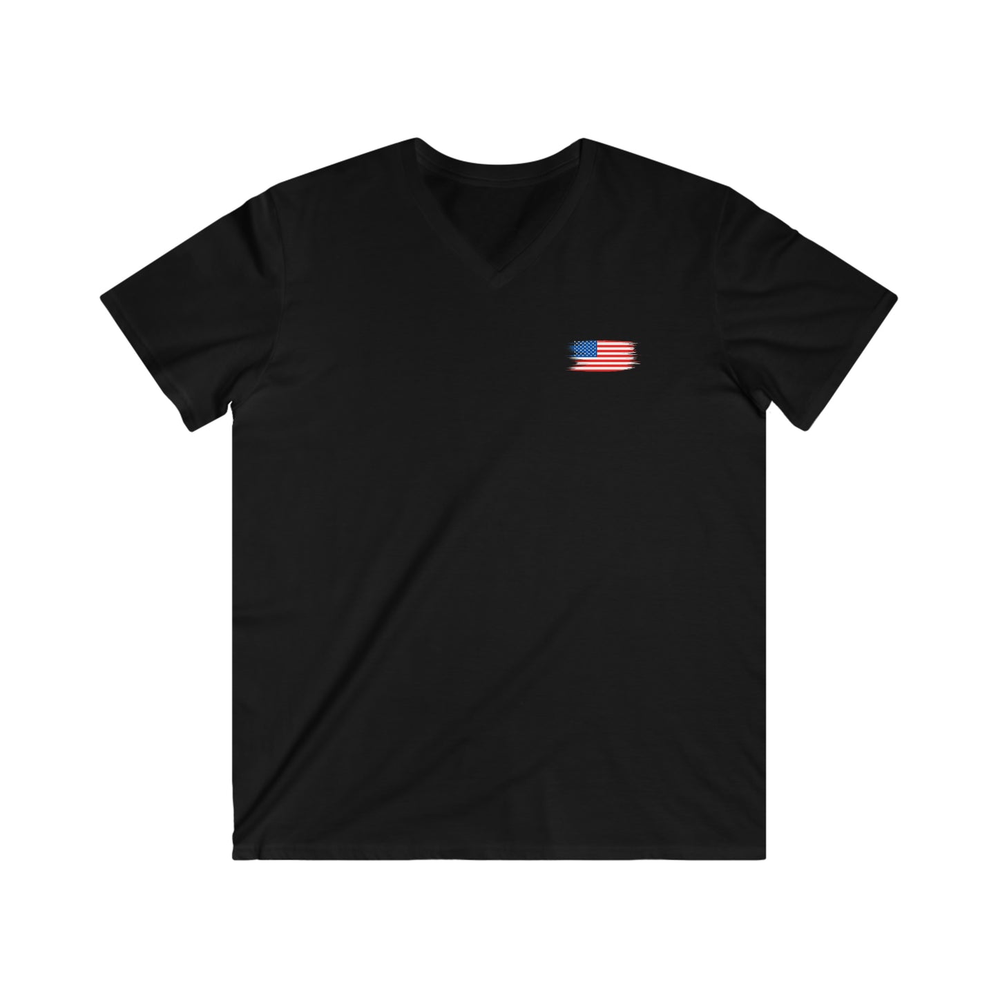 "American Flag" (front/back design) Men's Fitted V-Neck Short Sleeve Tee