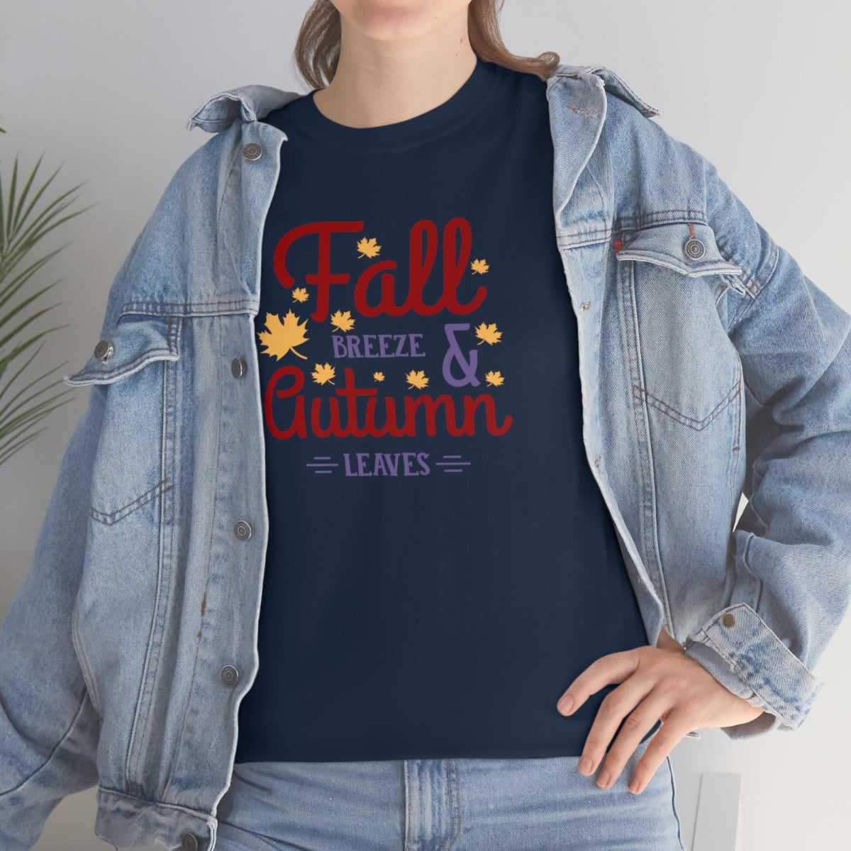 "Fall Breeze And Autumn Leaves" Unisex Heavy Cotton Tee