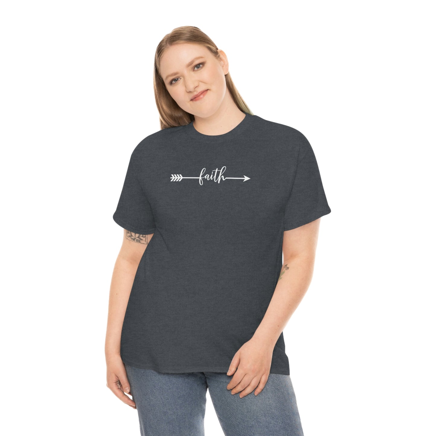 "Faith Arrow" Unisex Heavy Cotton Tee