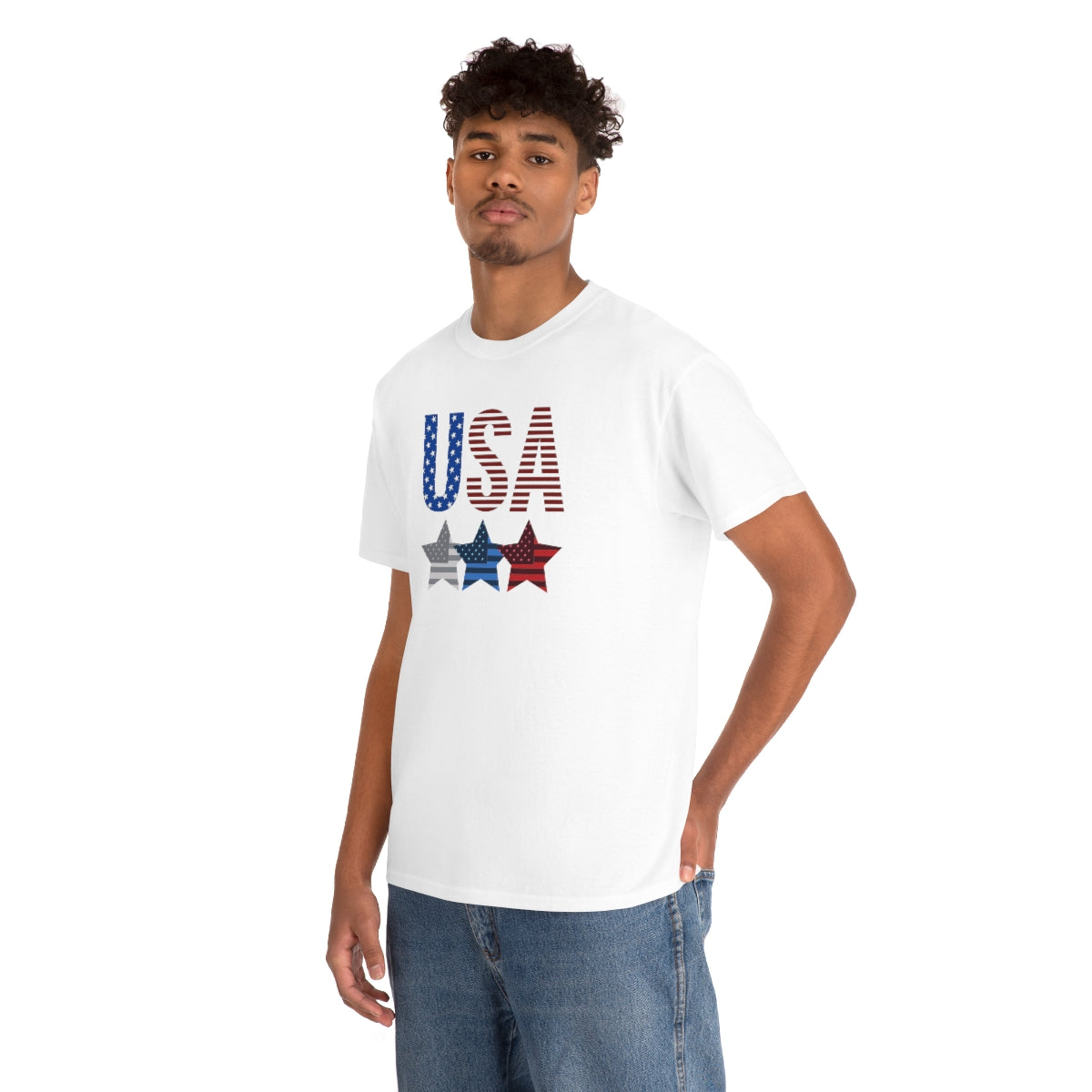 "USA Triple Stars" Unisex Heavy Cotton Tee