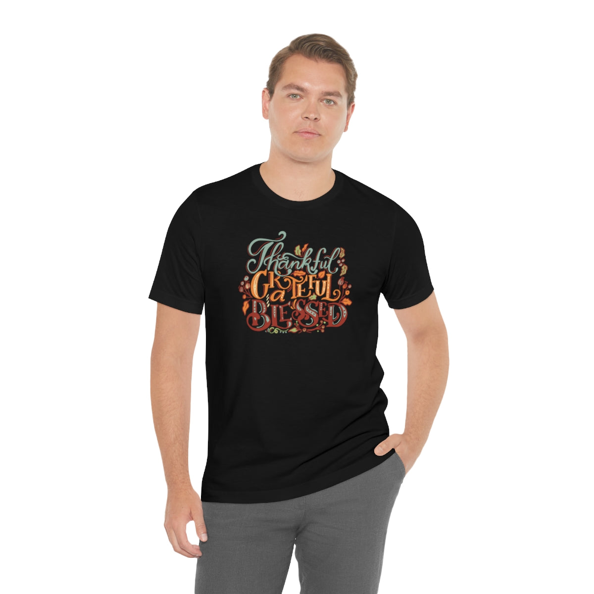Thankful Grateful Blessed Unisex Jersey Short Sleeve Tee
