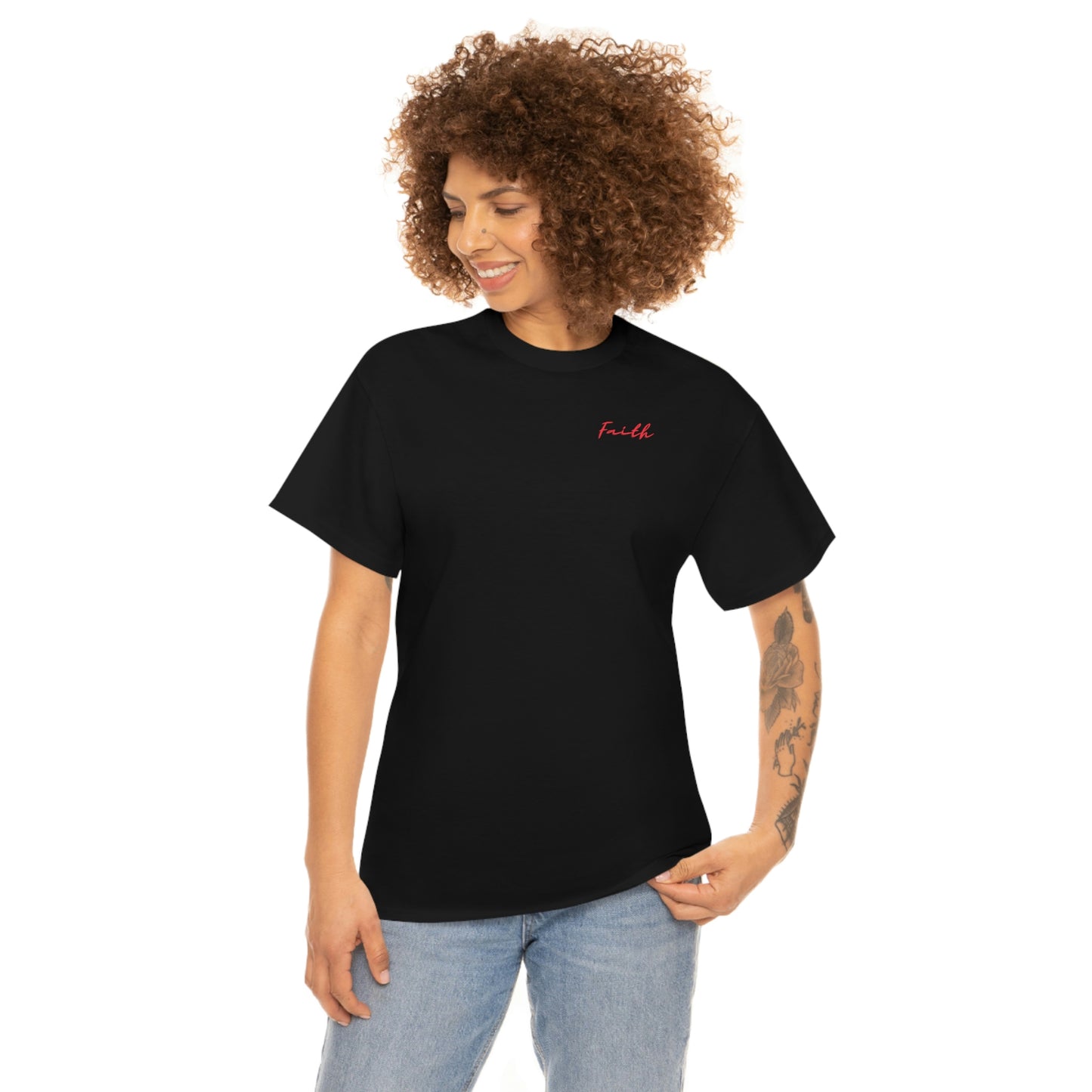 "Faith" (Front/Back Design) Unisex Heavy Cotton Tee