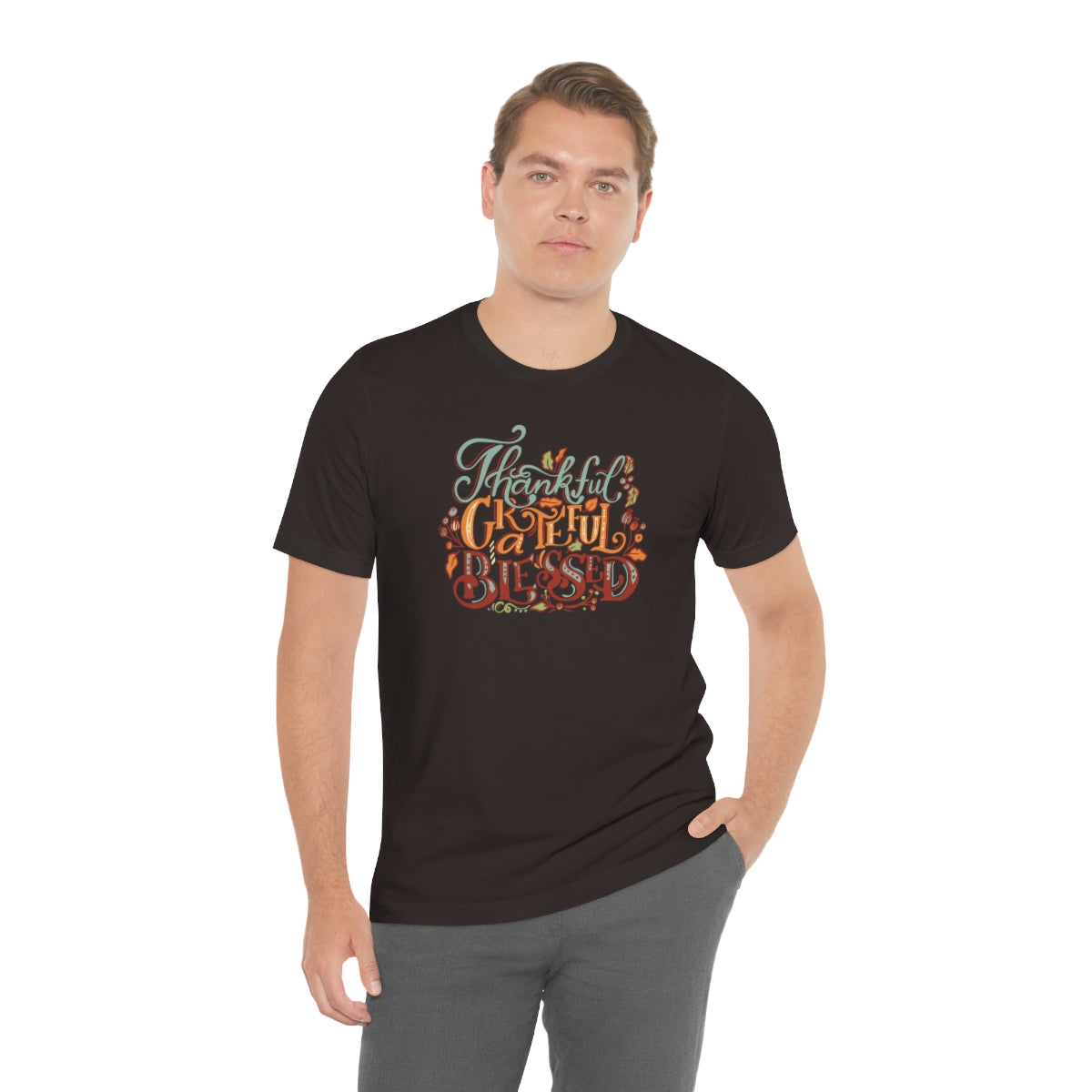 Thankful Grateful Blessed Unisex Jersey Short Sleeve Tee