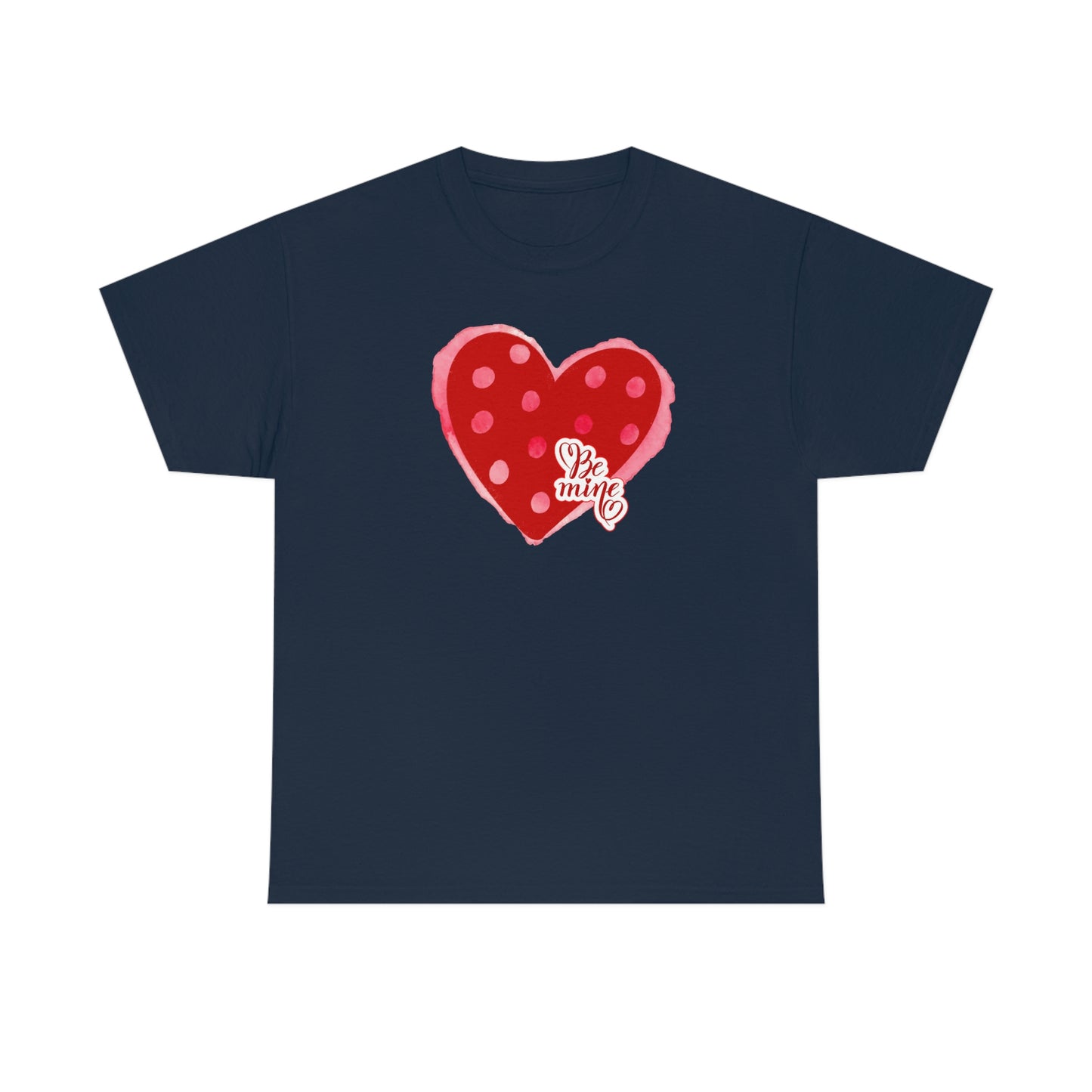 "Be Mine" Polka Dot Heart" Unisex Heavy Cotton Tee
