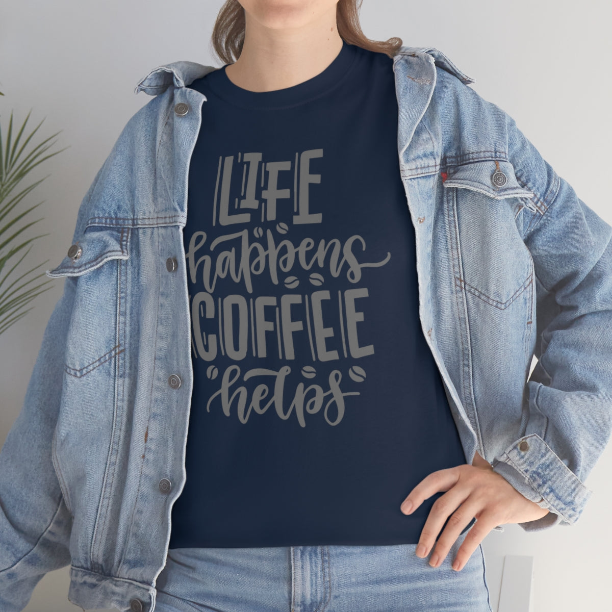 "Life Happens Coffee Helps" Unisex Heavy Cotton Tee