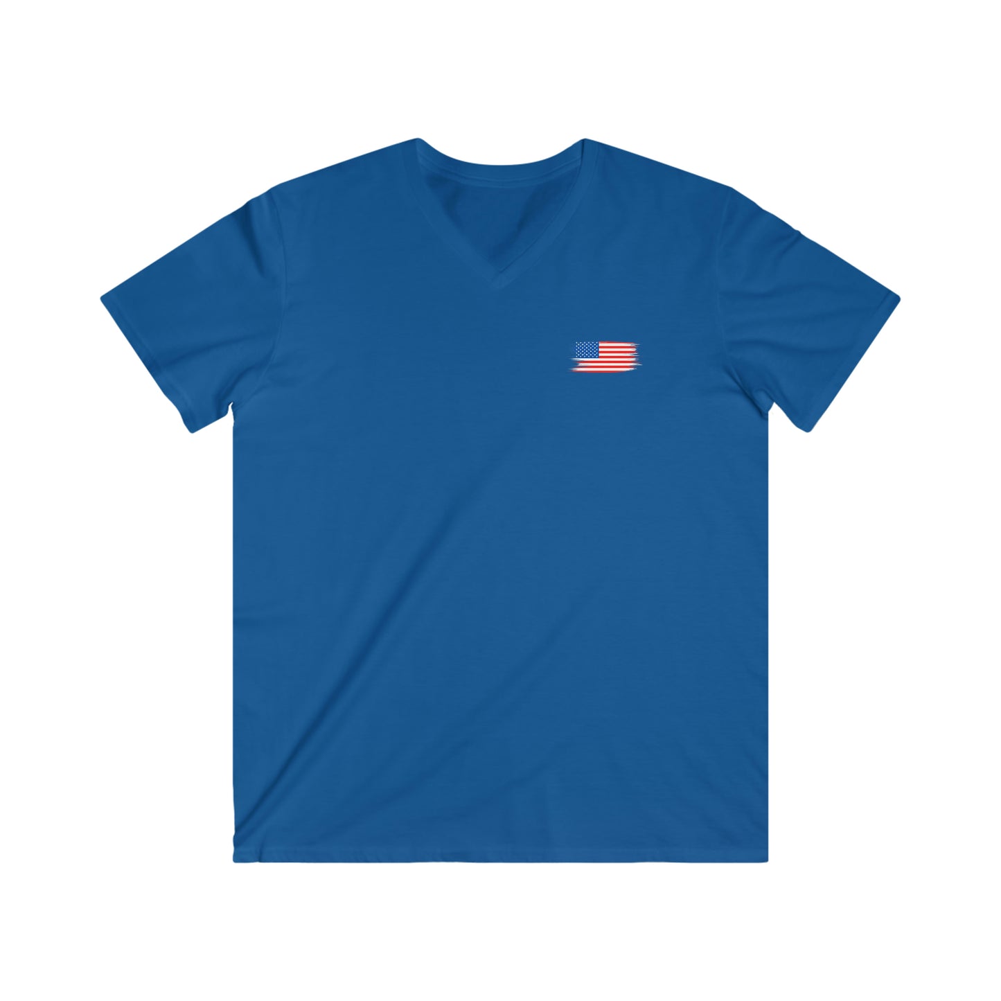 "American Flag" (front/back design) Men's Fitted V-Neck Short Sleeve Tee