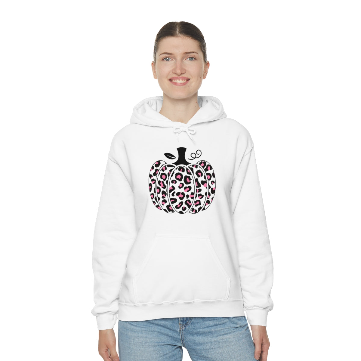 "Pink Leopard Pumpkin" Unisex Heavy Blend™ Hooded Sweatshirt
