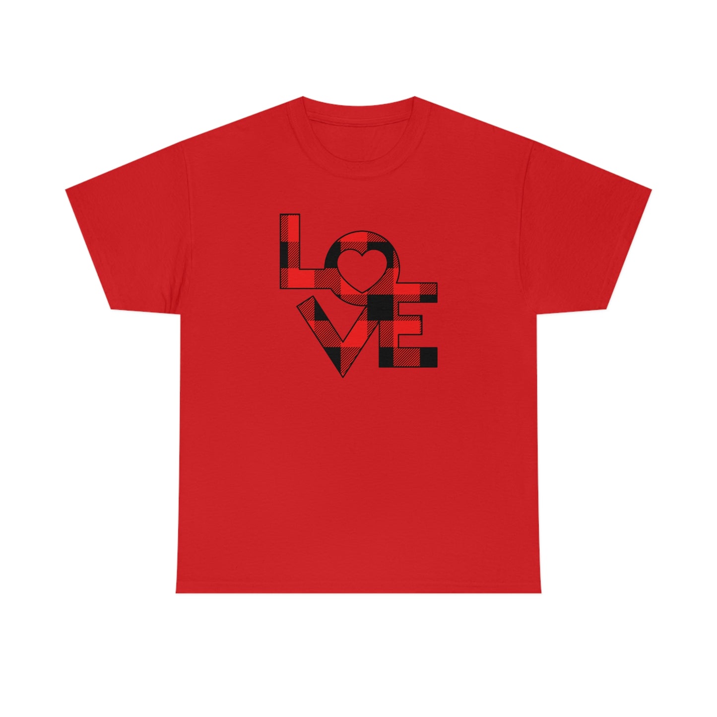 "Plaid LOVE" Unisex Heavy Cotton Tee