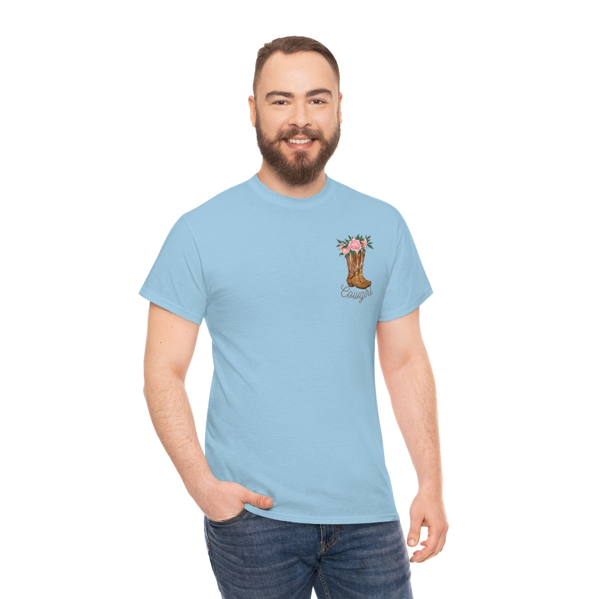 "Cowgirl/Herd That" Unisex Heavy Cotton Tee Front/Back Designs
