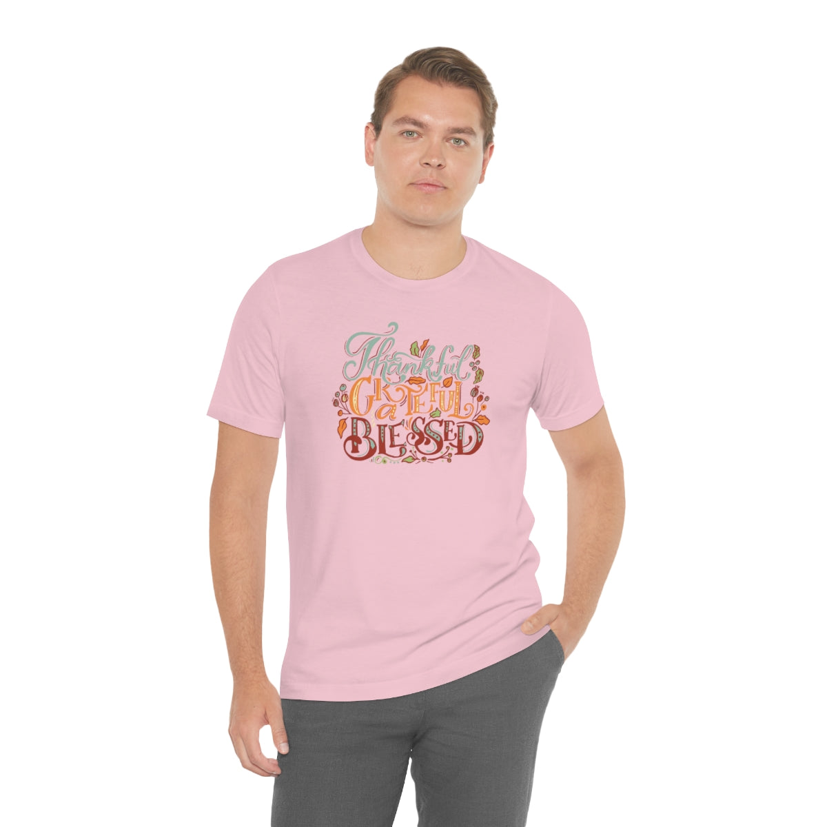 Thankful Grateful Blessed Unisex Jersey Short Sleeve Tee