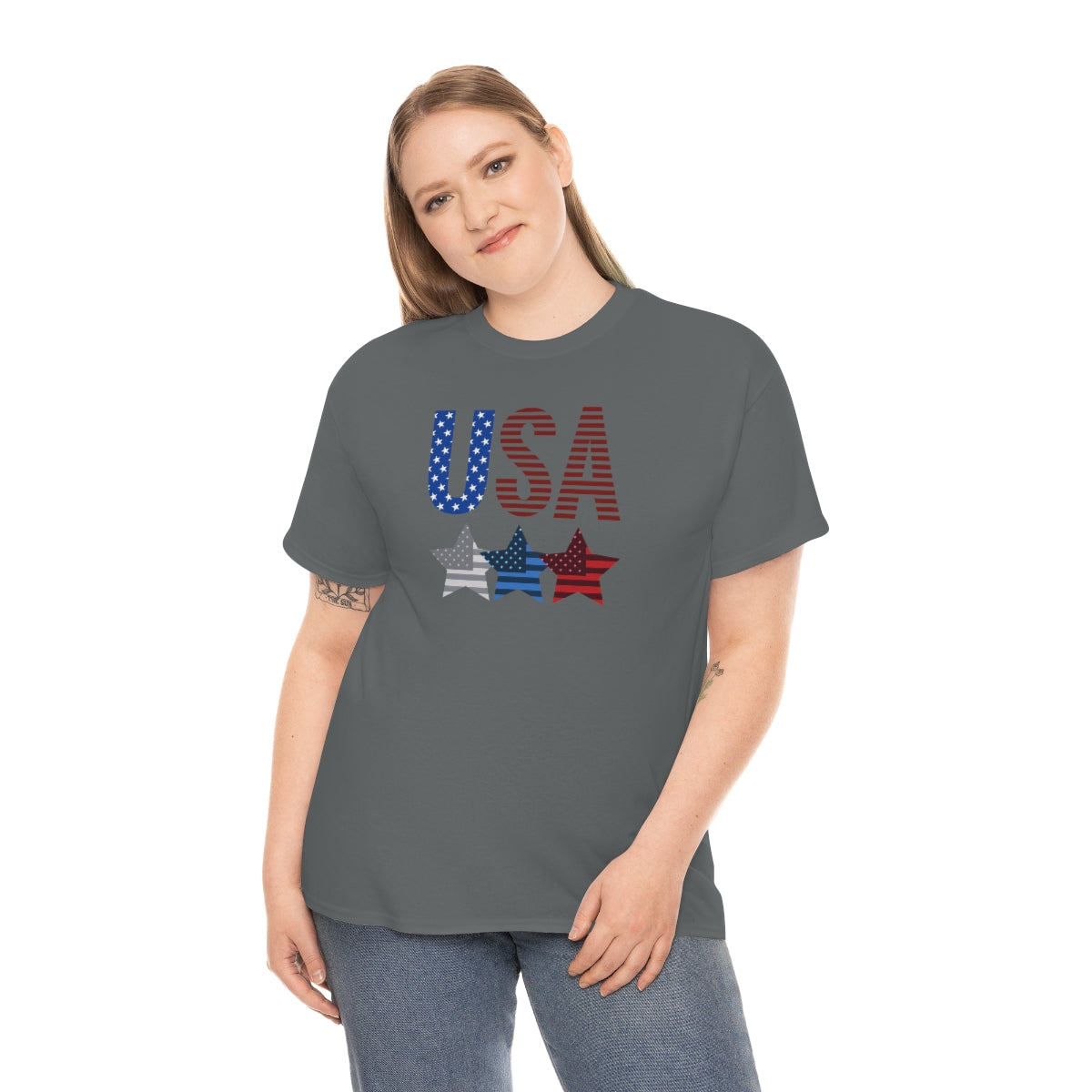 "USA Triple Stars" Unisex Heavy Cotton Tee