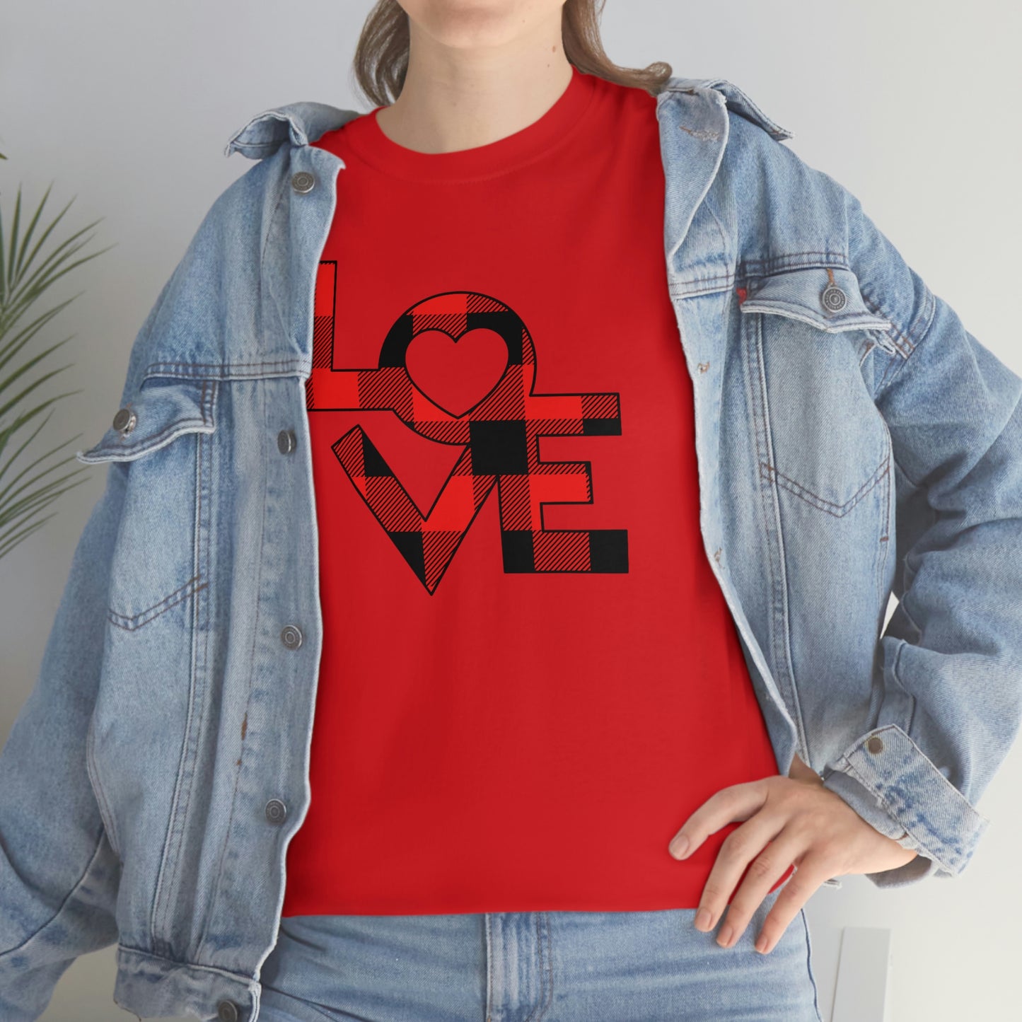 "Plaid LOVE" Unisex Heavy Cotton Tee