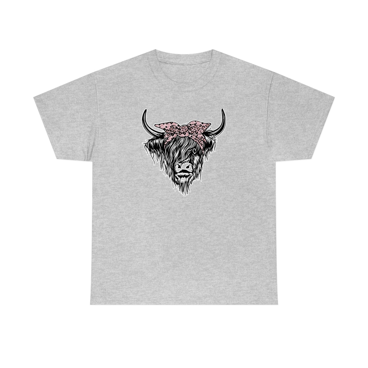 "Scared Highland Cow" Unisex Heavy Cotton Tee