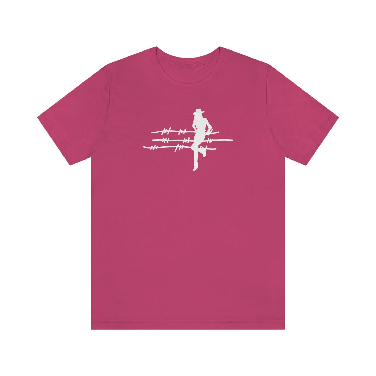 "On The Fence" (white image) Unisex Jersey Short Sleeve Tee