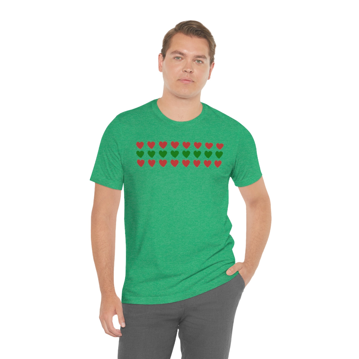 "Christmas Hearts" Unisex Jersey Short Sleeve Tee