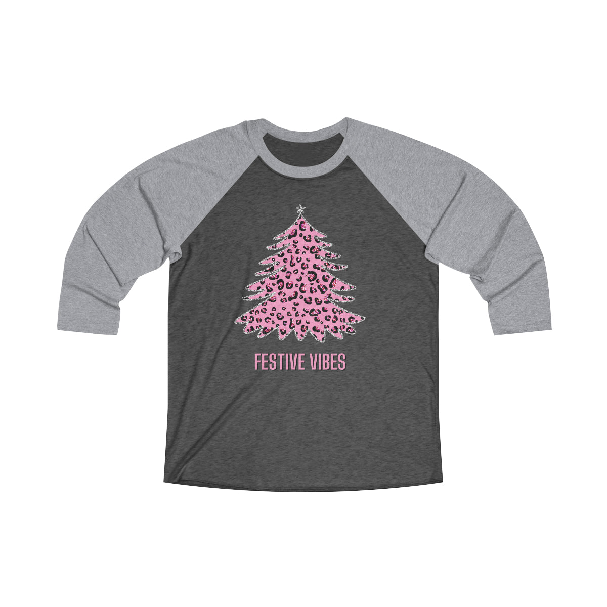 "Festive Vibes" Unisex Tri-Blend 3\4 Raglan Tee