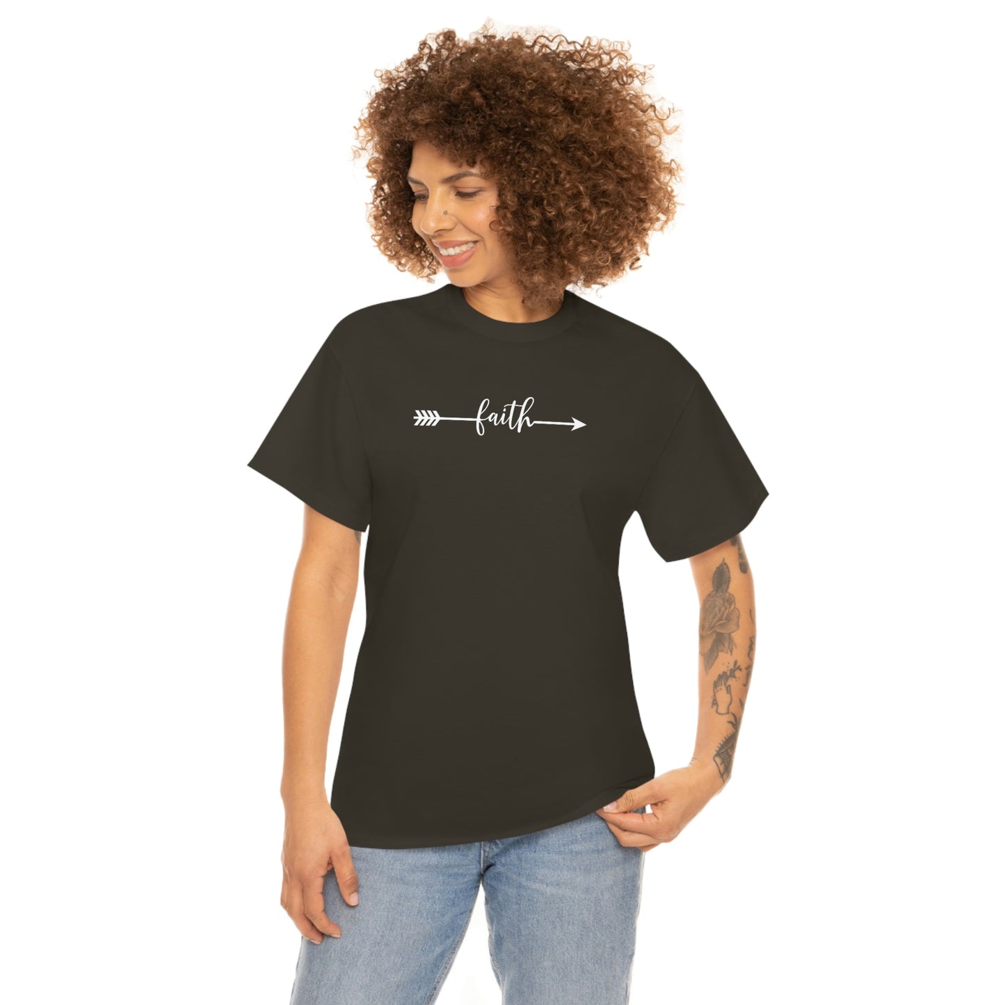 "Faith Arrow" Unisex Heavy Cotton Tee