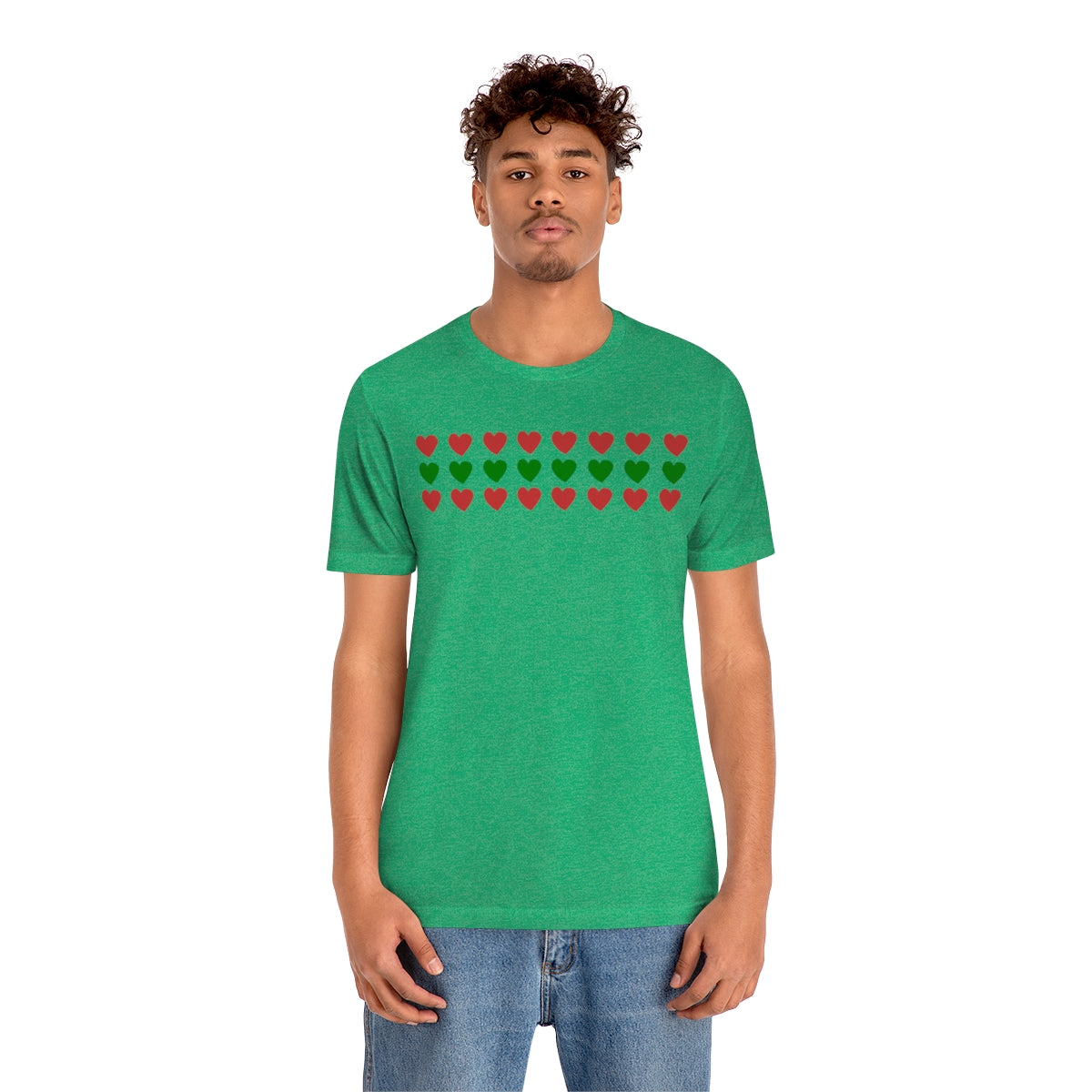 "Christmas Hearts" Unisex Jersey Short Sleeve Tee