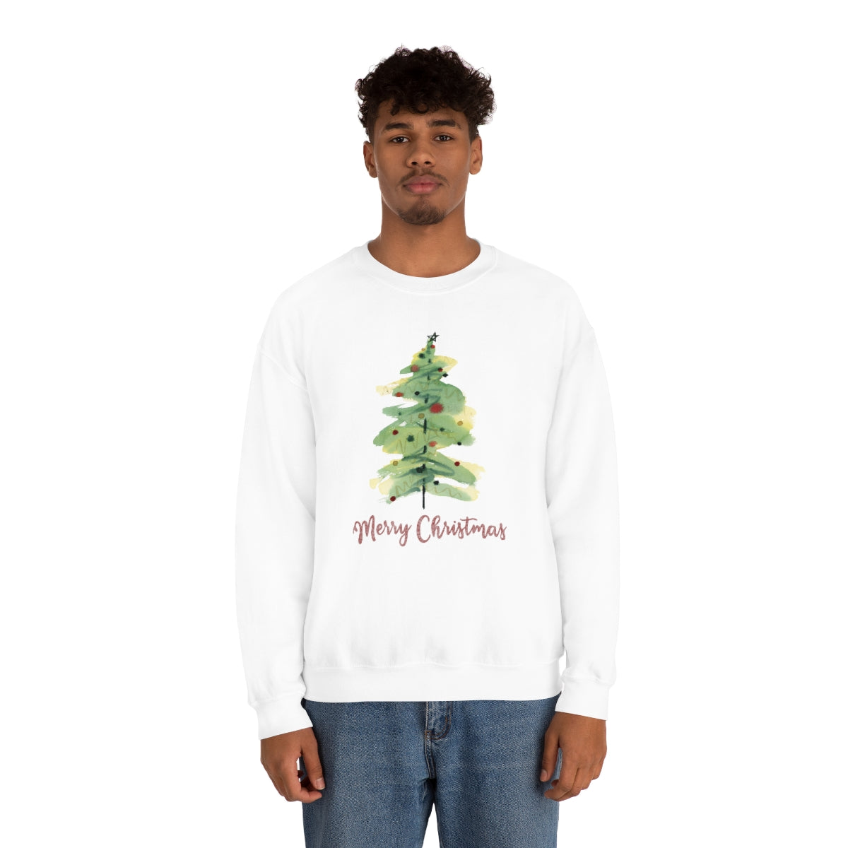 "Merry Christmas Tree" Unisex Heavy Blend™ Crewneck Sweatshirt