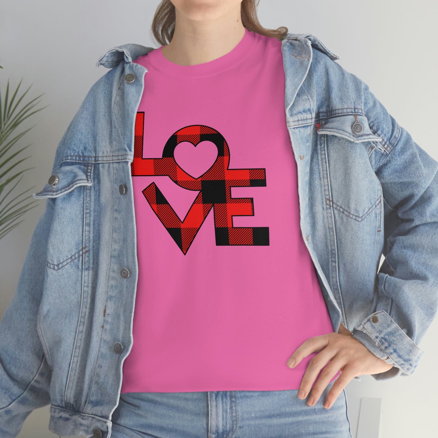 "Plaid LOVE" Unisex Heavy Cotton Tee