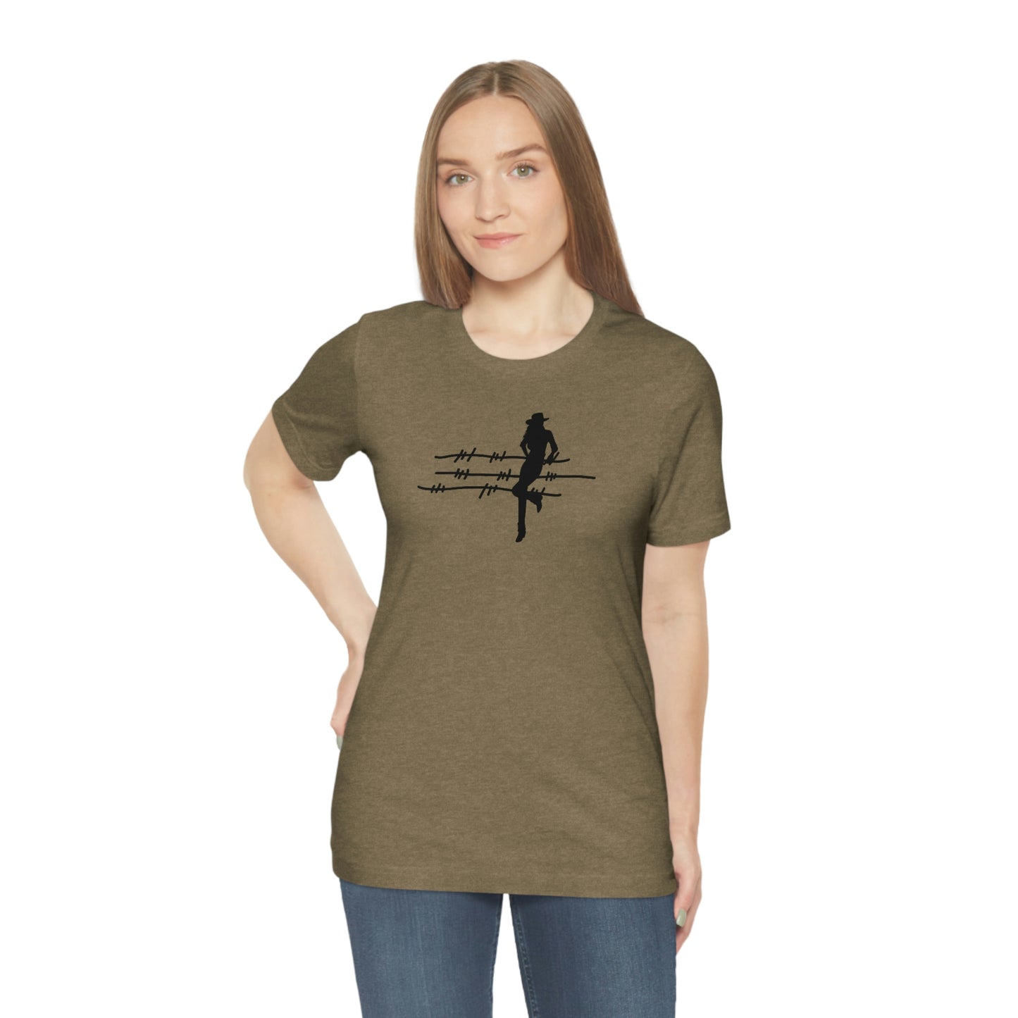 "On The Fence (black image) Unisex Jersey Short Sleeve Tee