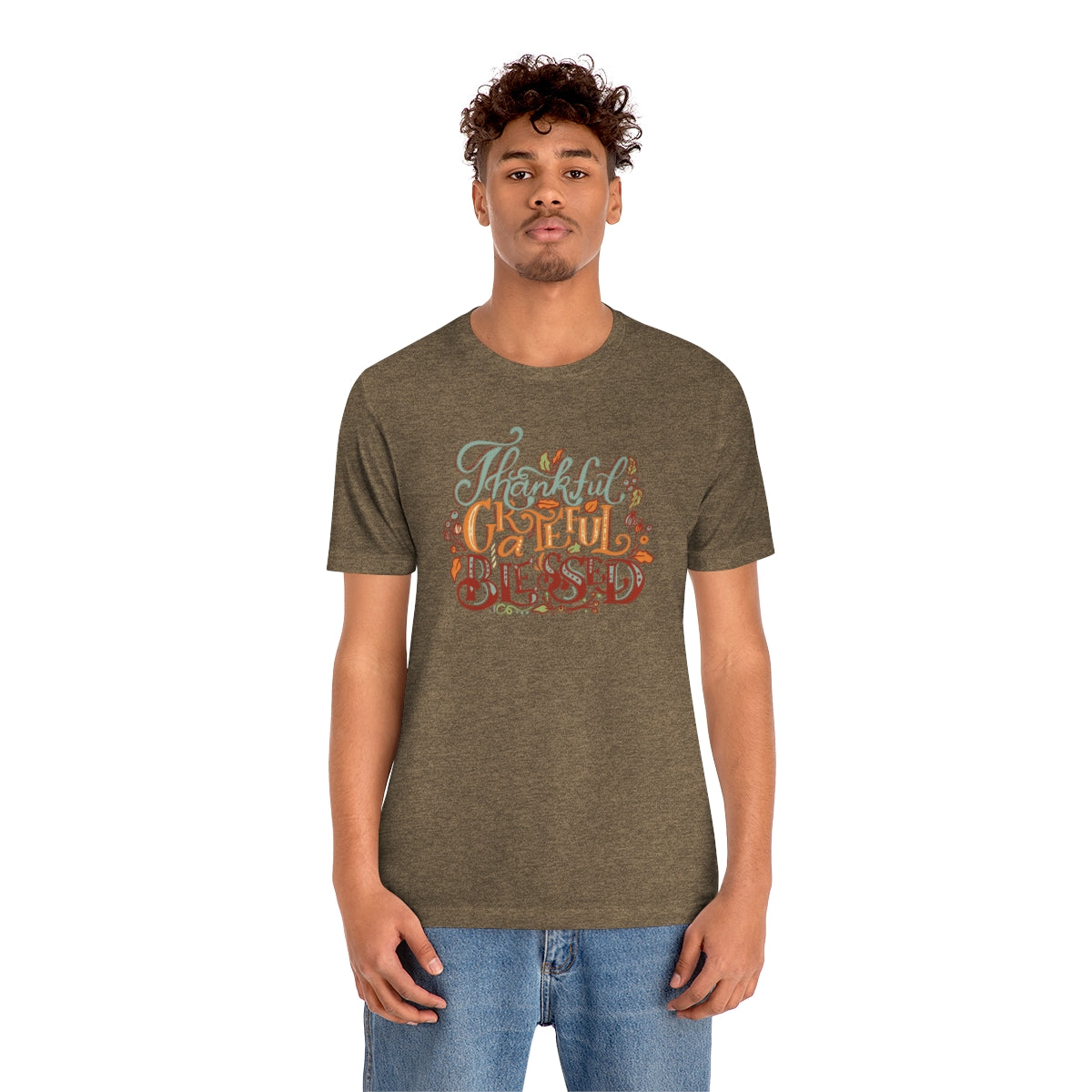 Thankful Grateful Blessed Unisex Jersey Short Sleeve Tee