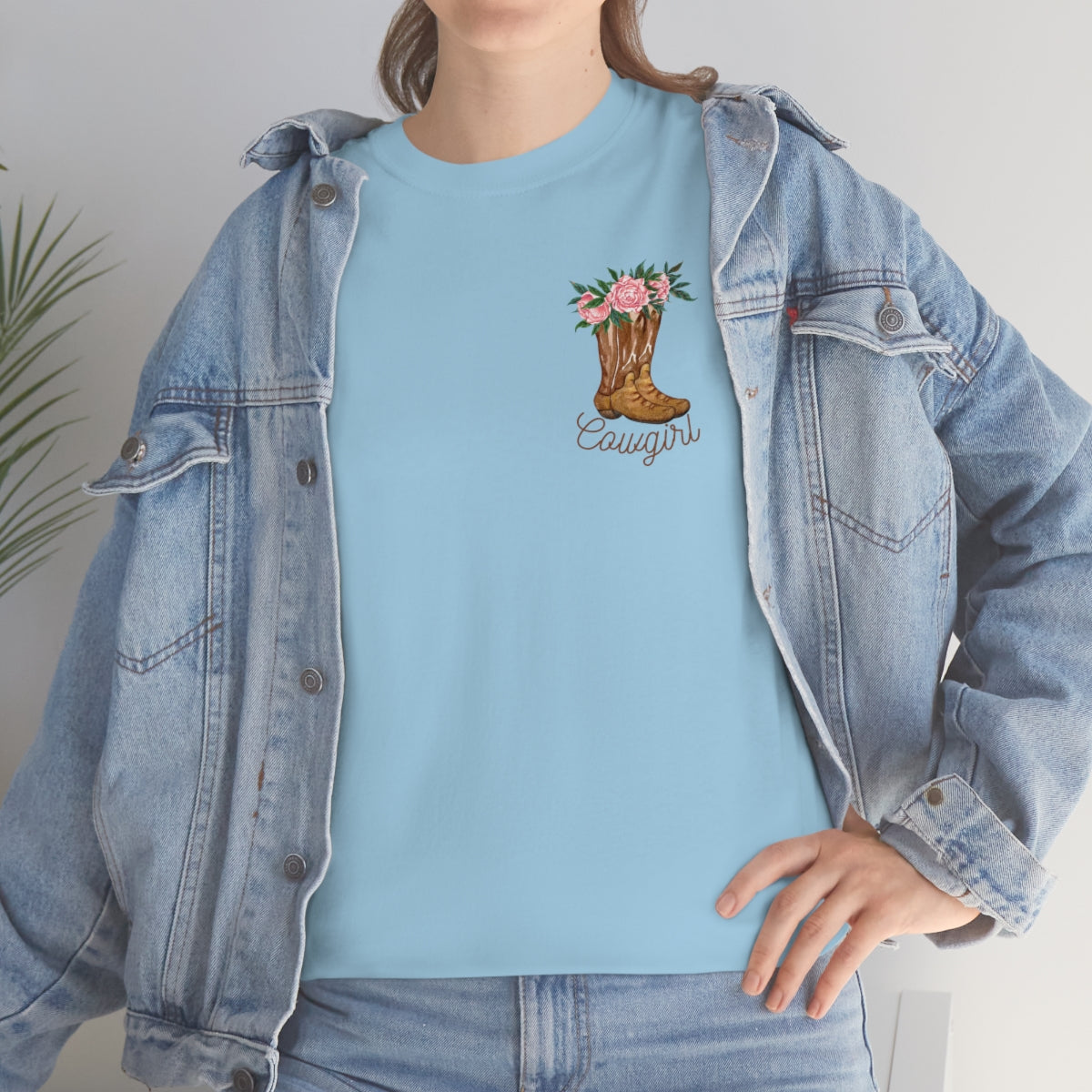 "Cowgirl/Herd That" Unisex Heavy Cotton Tee Front/Back Designs