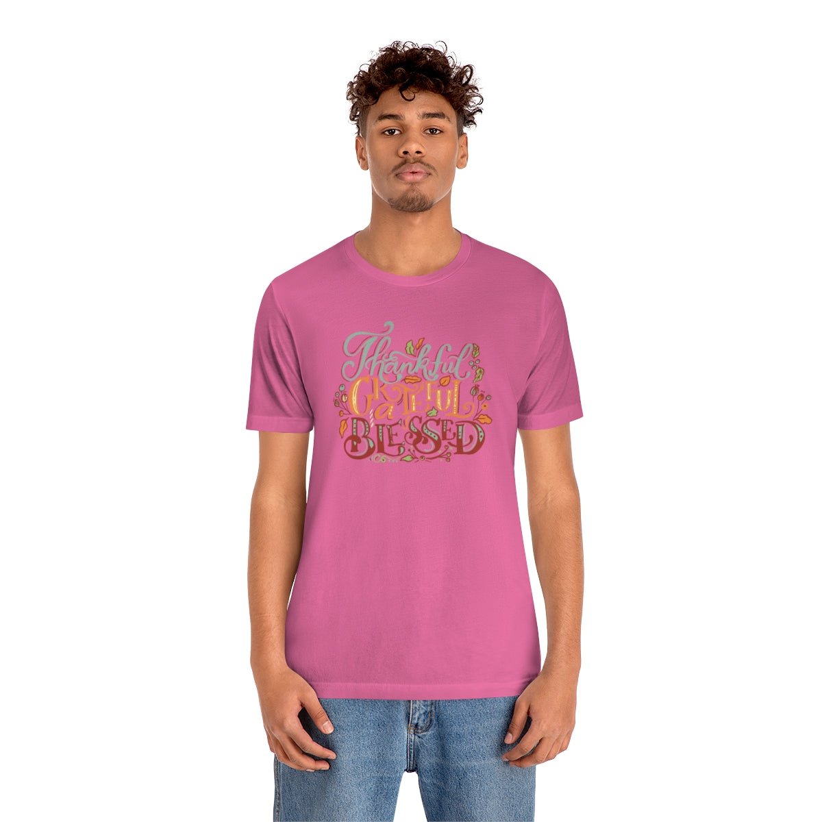 Thankful Grateful Blessed Unisex Jersey Short Sleeve Tee