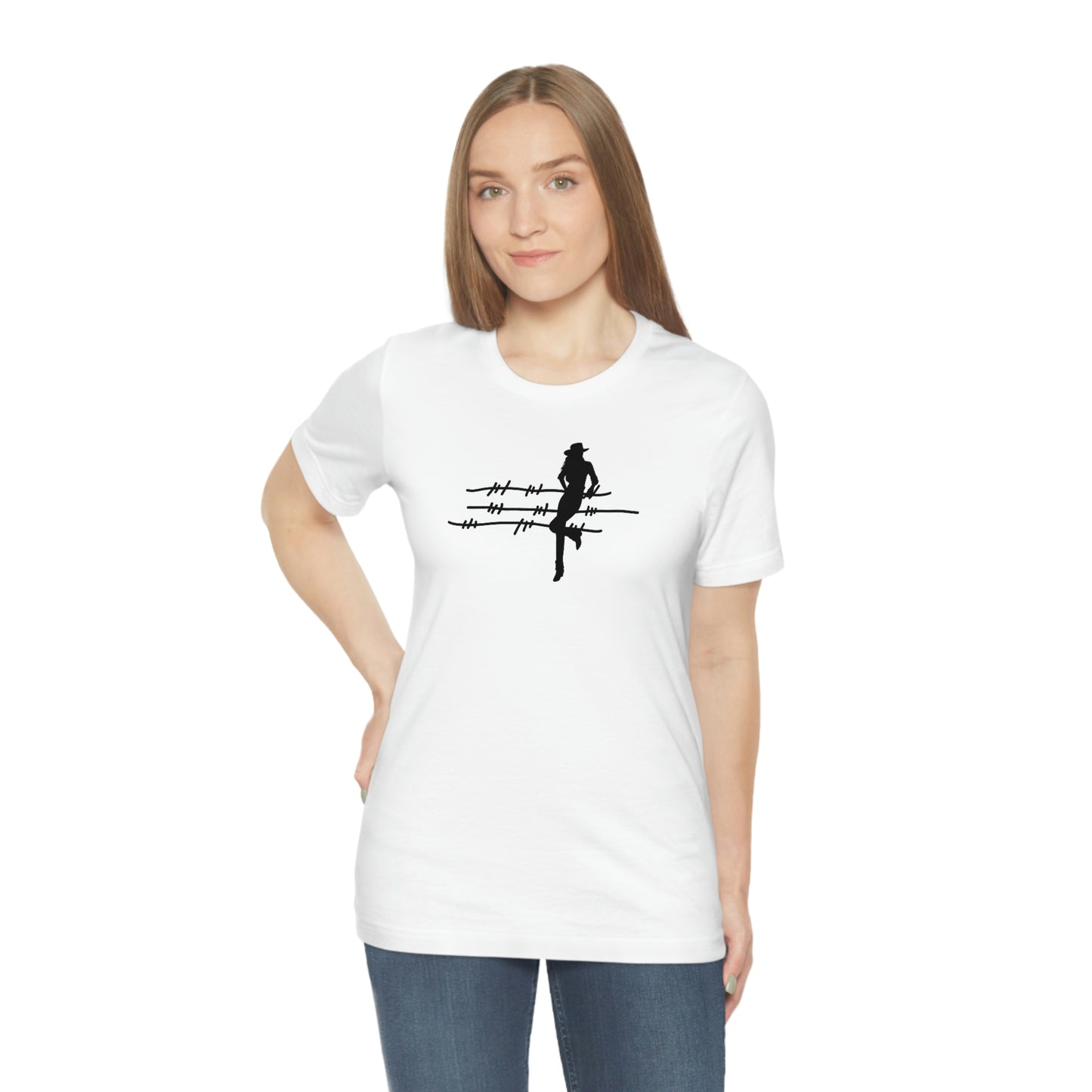 "On The Fence (black image) Unisex Jersey Short Sleeve Tee