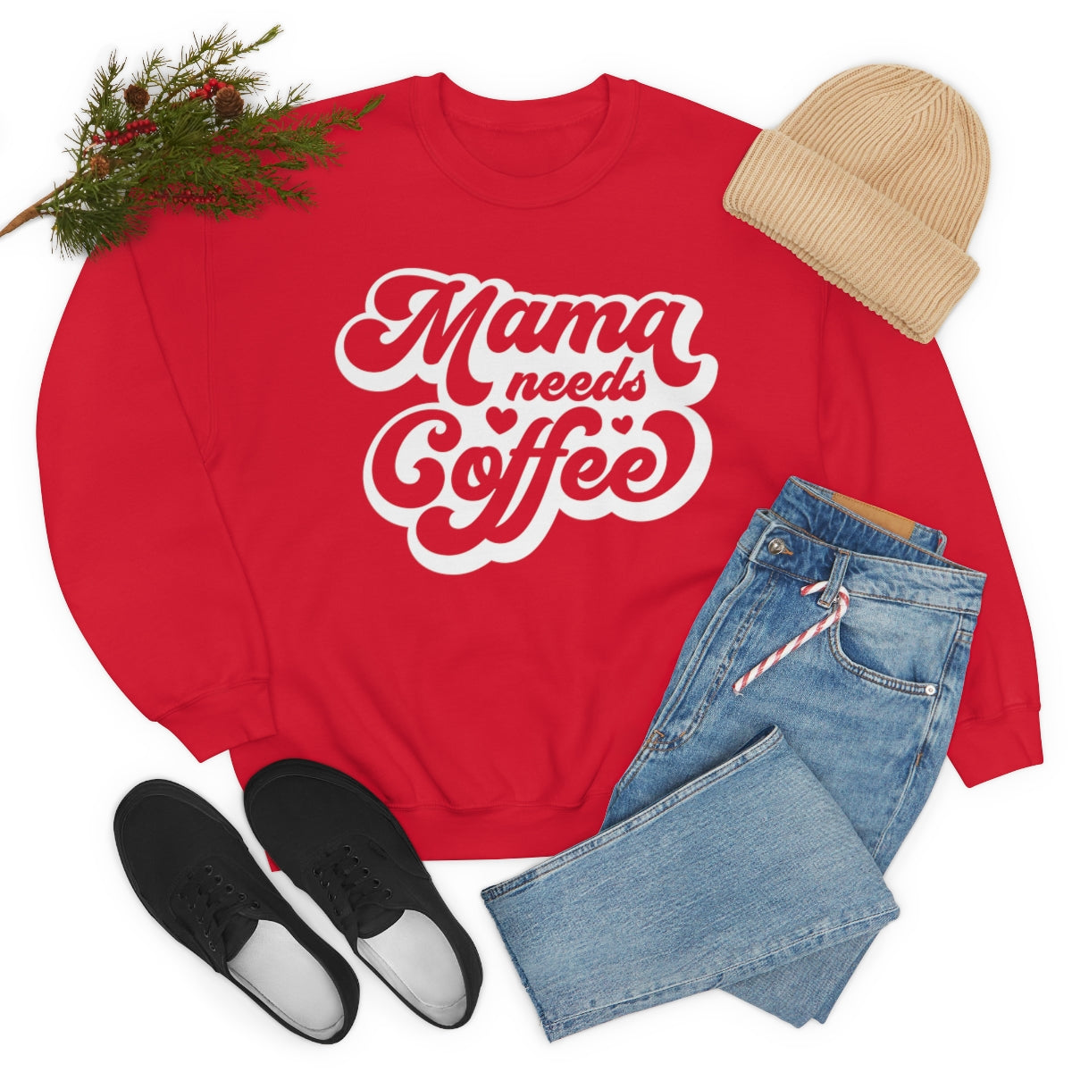 "Mama Needs Coffee" Unisex Heavy Blend™ Crewneck Sweatshirt
