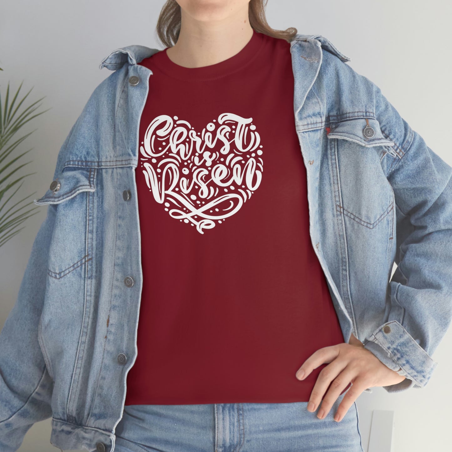 "Christ is Risen Heart" Unisex Heavy Cotton Tee