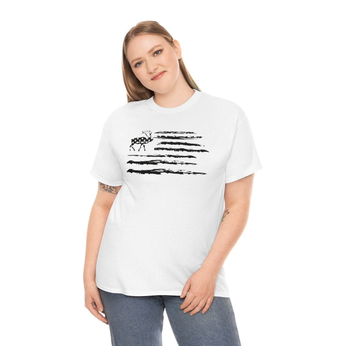 "Black Deer Flag" Unisex Heavy Cotton Tee