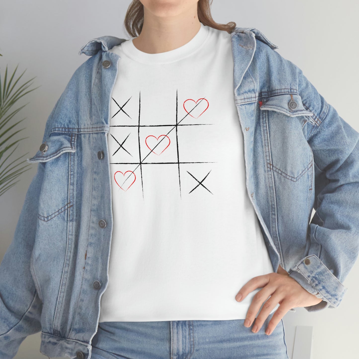 "XOXO Tic-Tac-Toe" Unisex Heavy Cotton Tee
